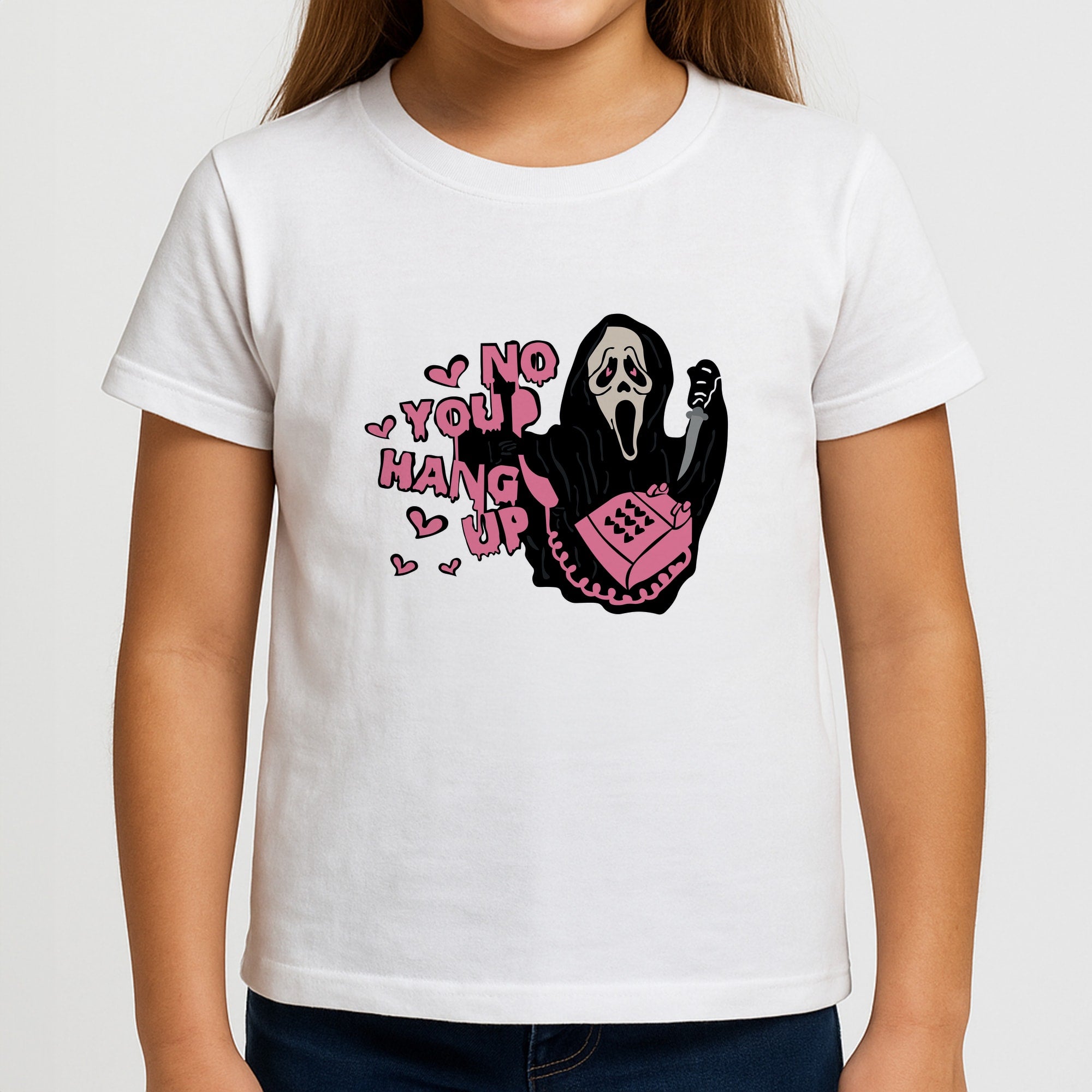 No You Hang Up - Halloween Girls T-Shirt