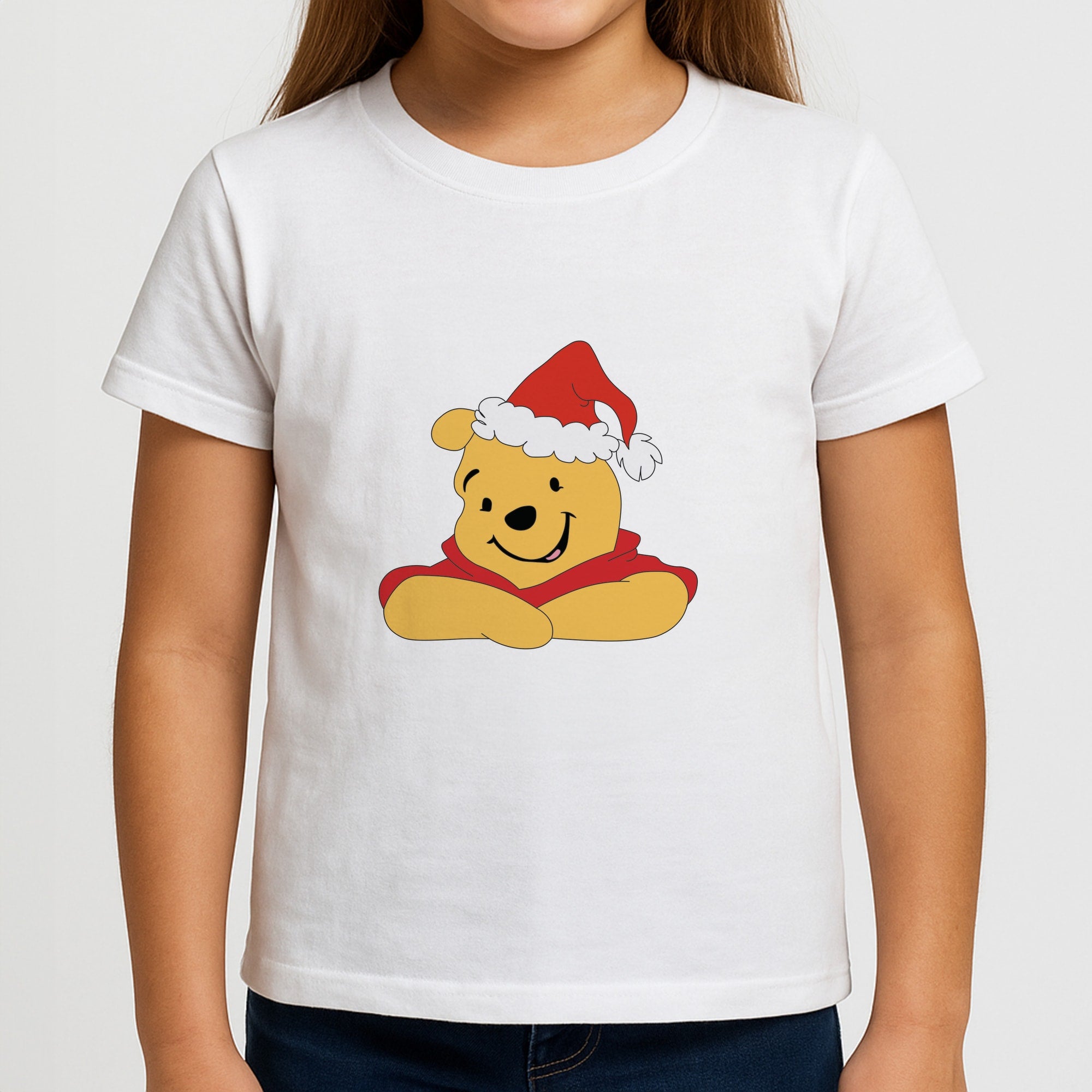 Winnie Pattern Christmas Girls T-Shirt