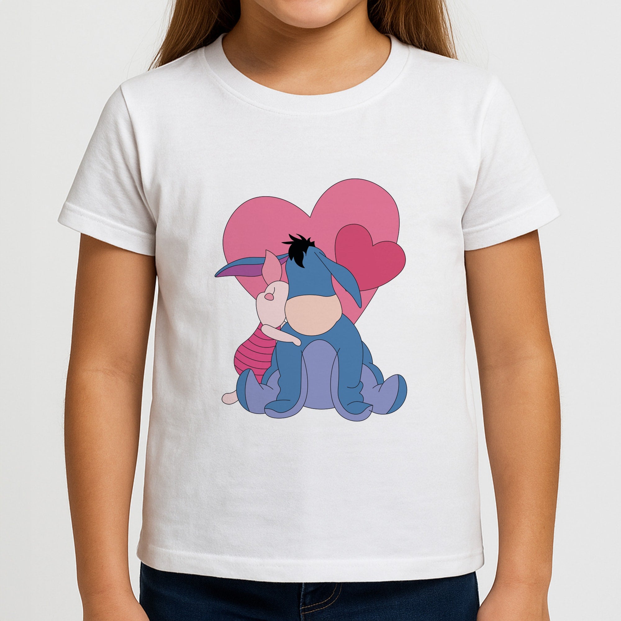 Donkey and Pig Valentine's Girls T-Shirt