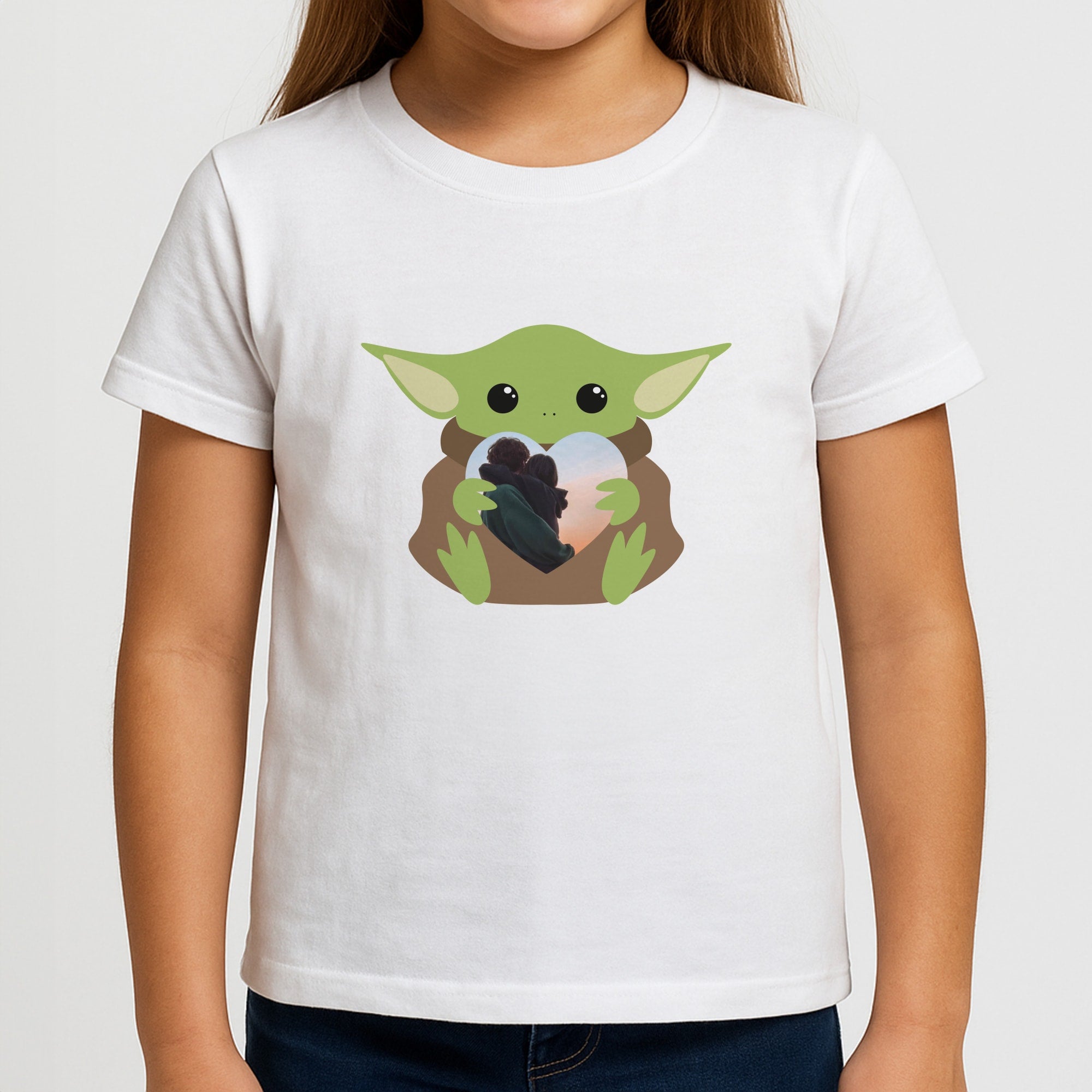Baby Yoda - Personalised Couples Girls T-Shirt