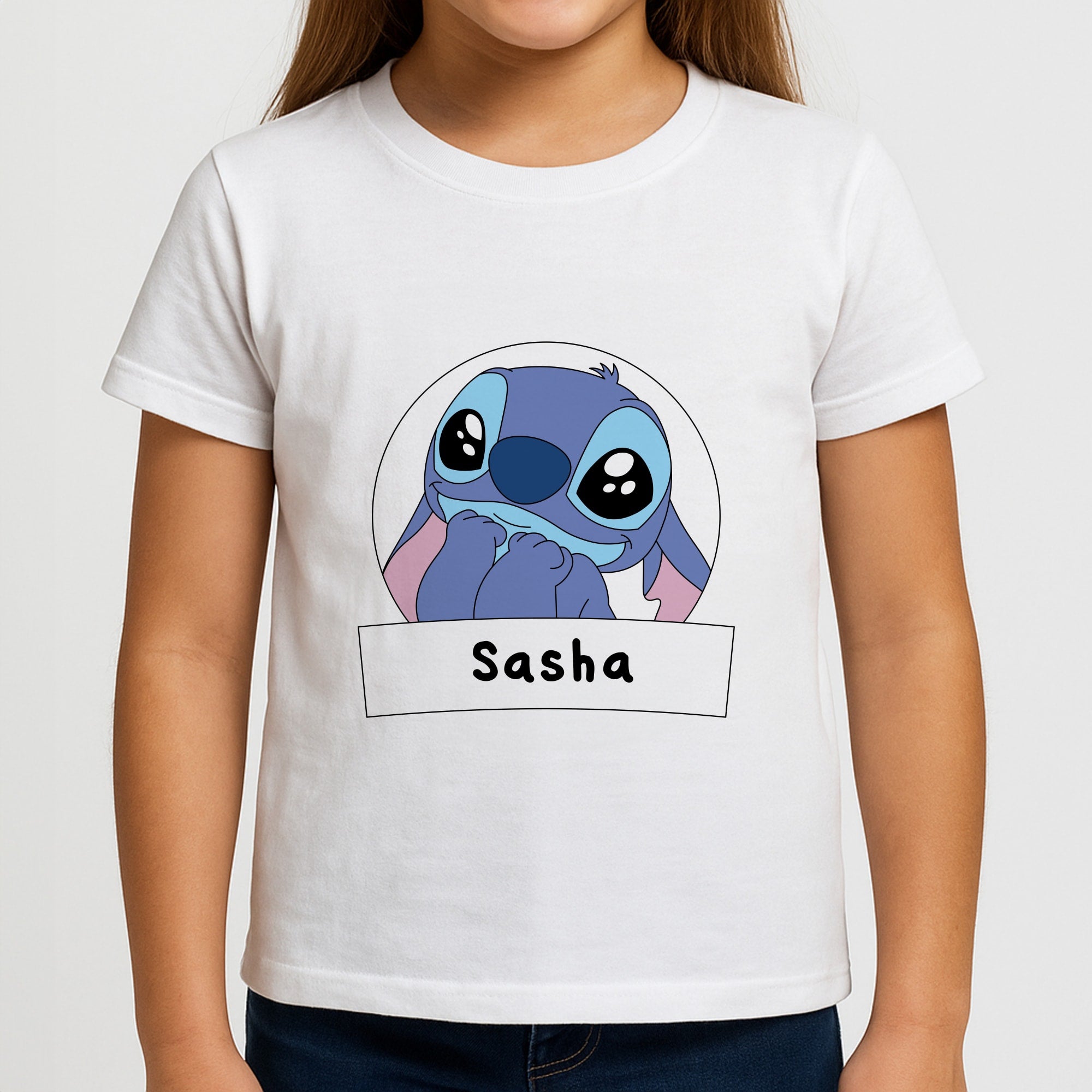 Personalised Cute Blue Alien Girls T-Shirt