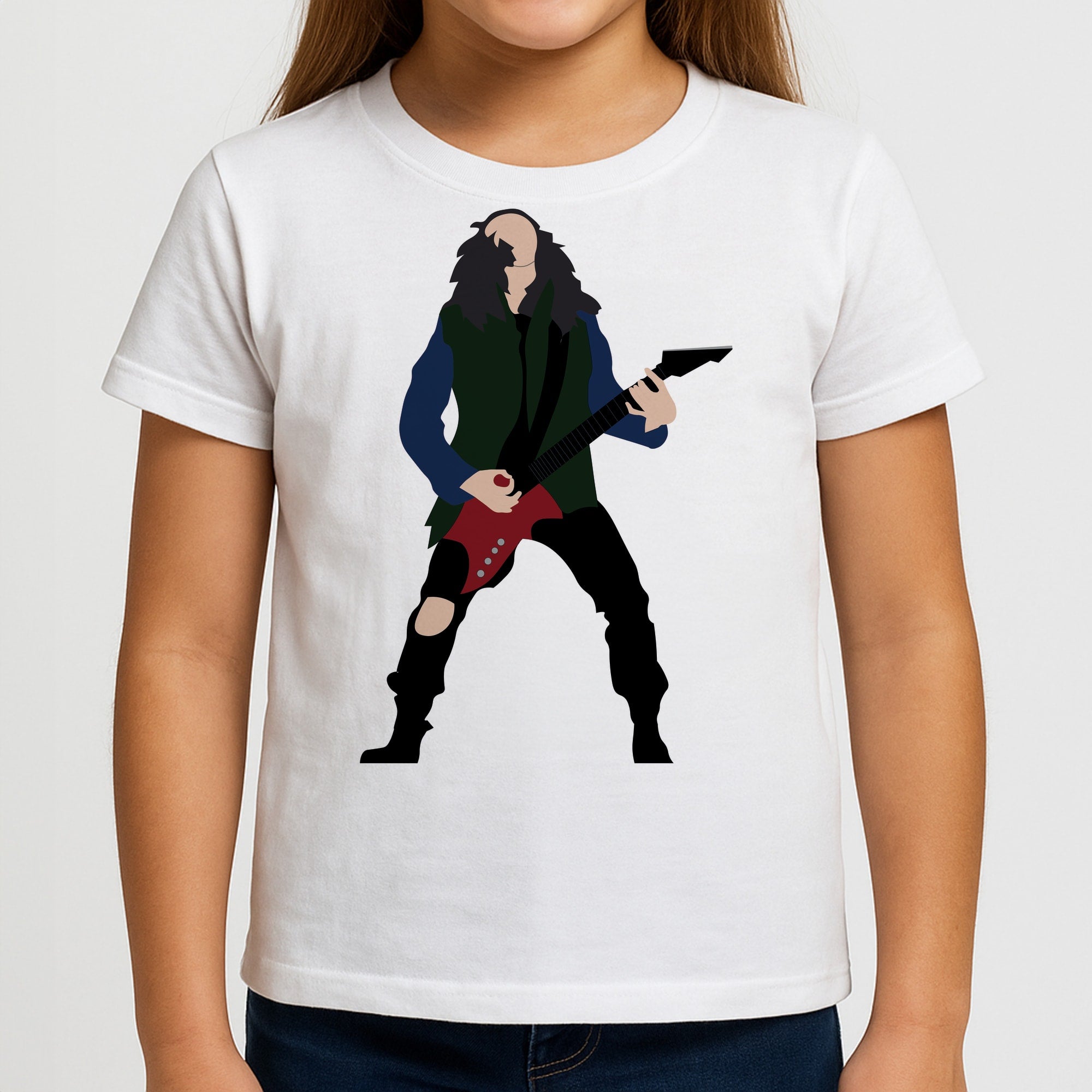 Eddie Munson Playing Guitar Kids T-Shirt