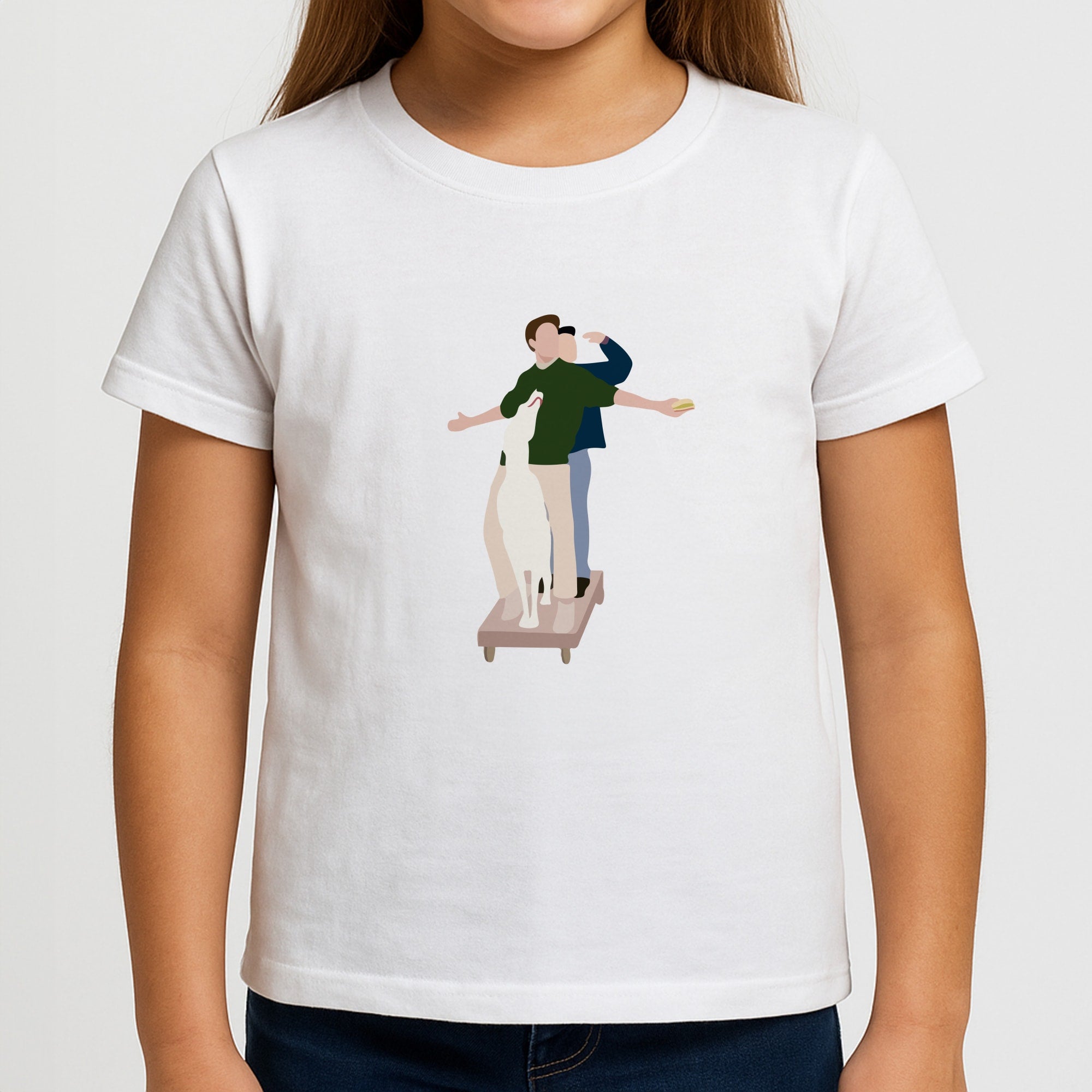 Two Men And A Dog Girls T-Shirt