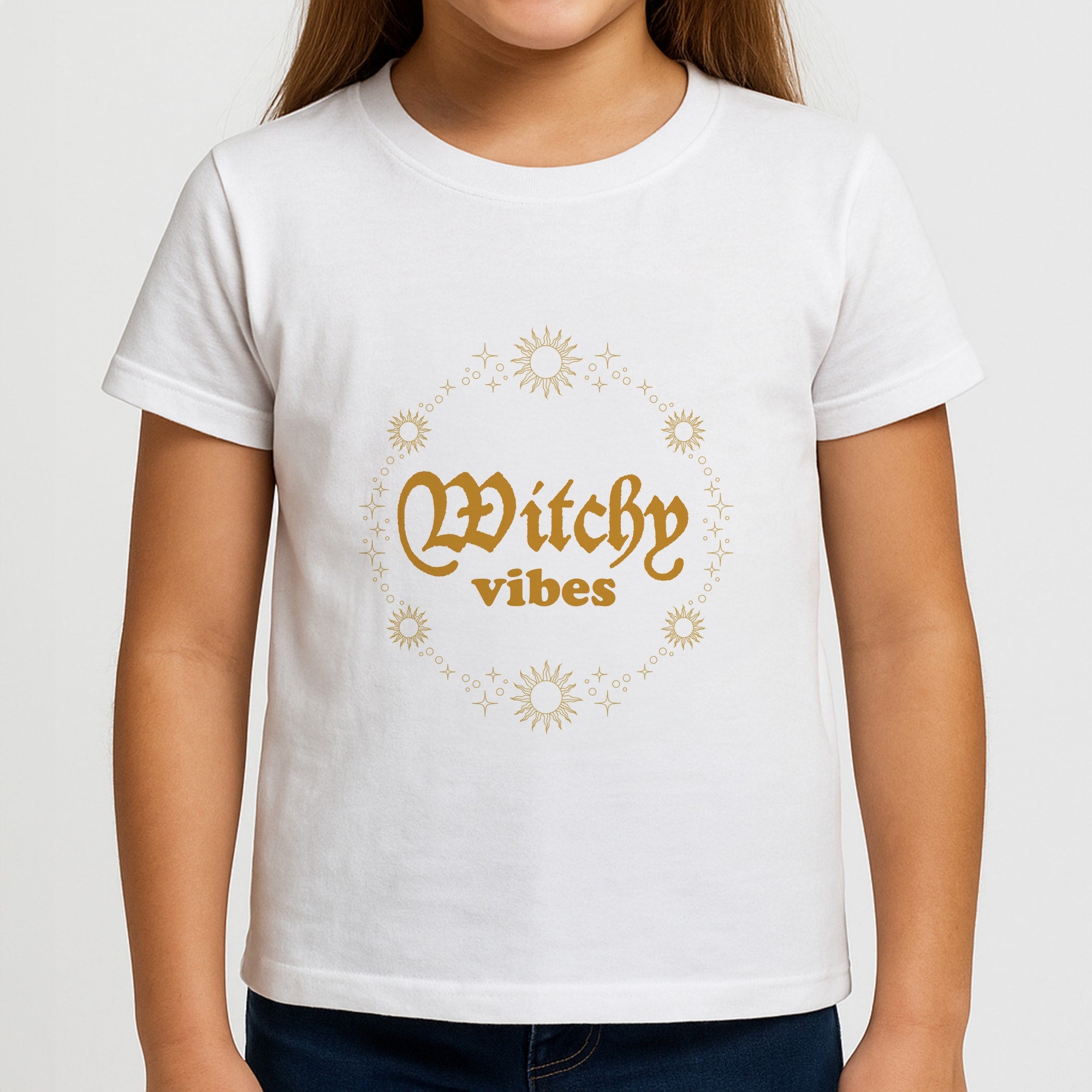 Witchy Vibes Green Girls T-Shirt