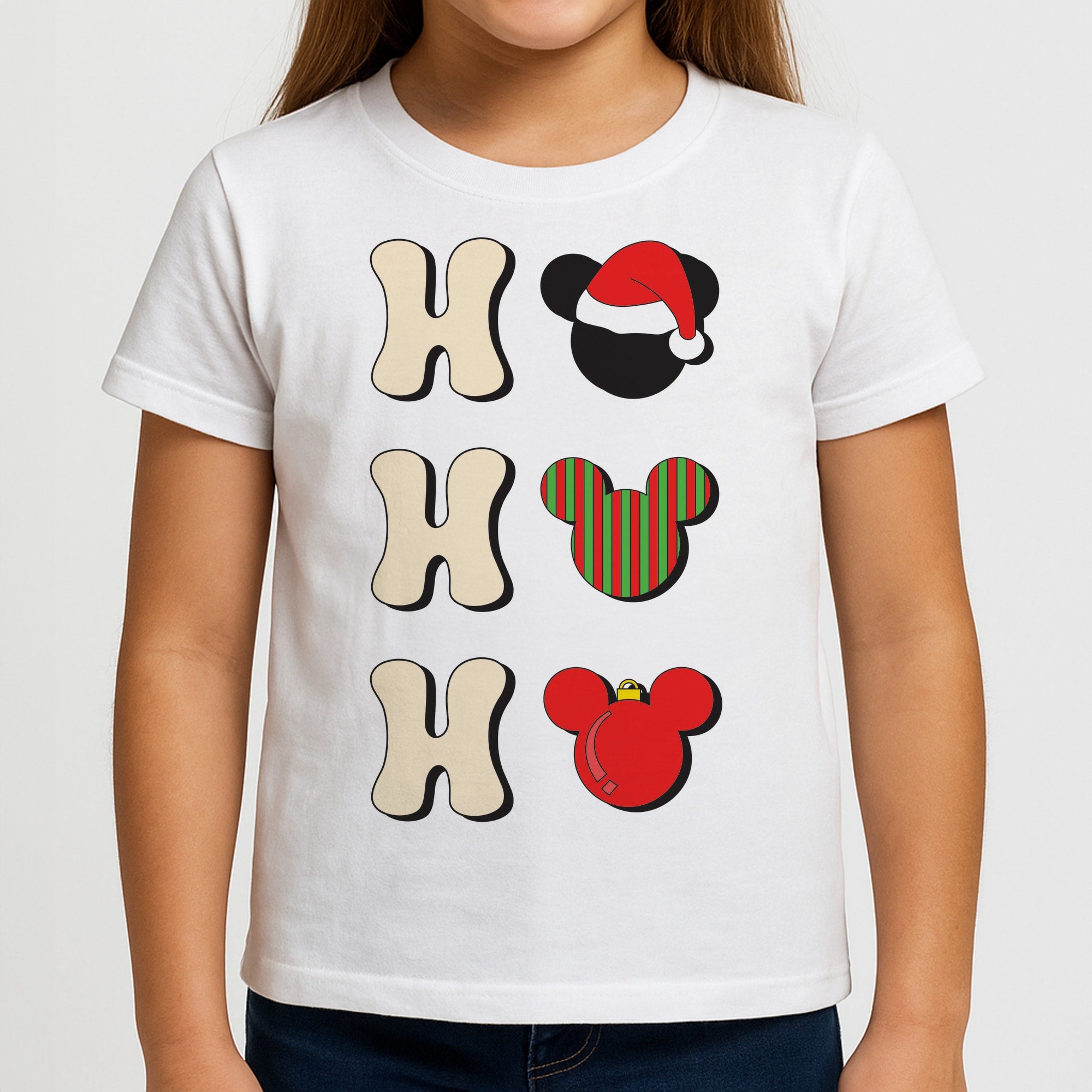 Ho Ho Ho Mickey Girls T-Shirt