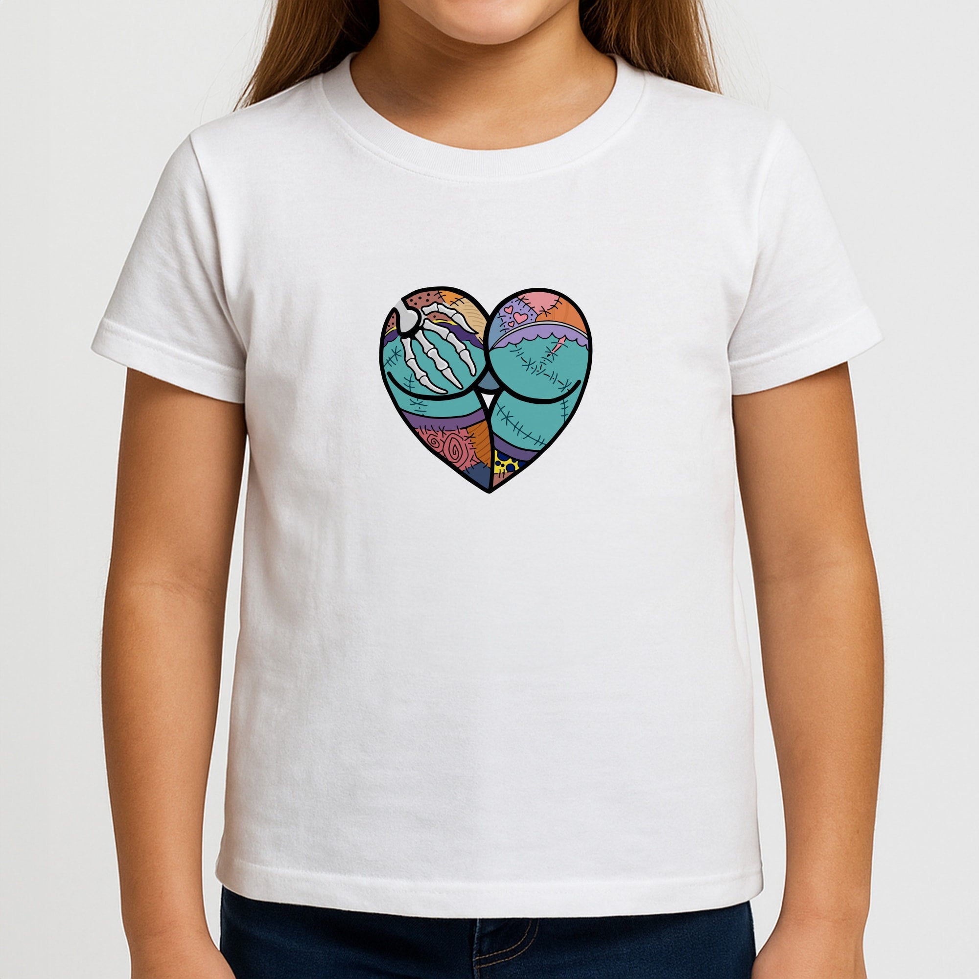 Sally And Jack Heart - TNBC Girls T-Shirt