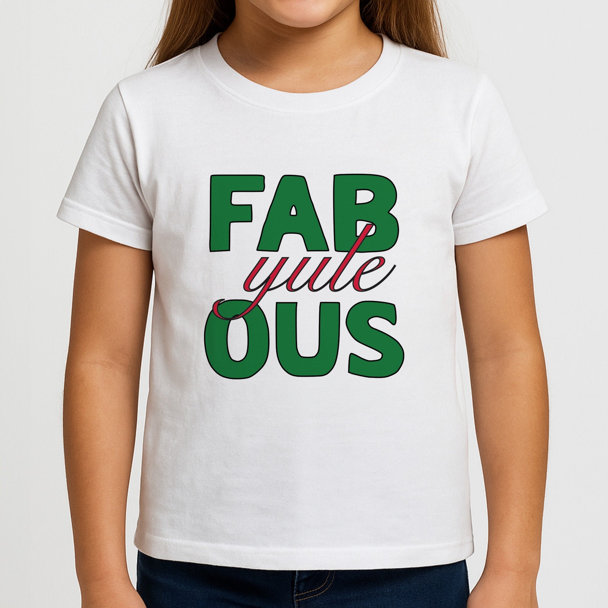 Fab-Yule-Ous Red - Christmas Puns Girls T-Shirt