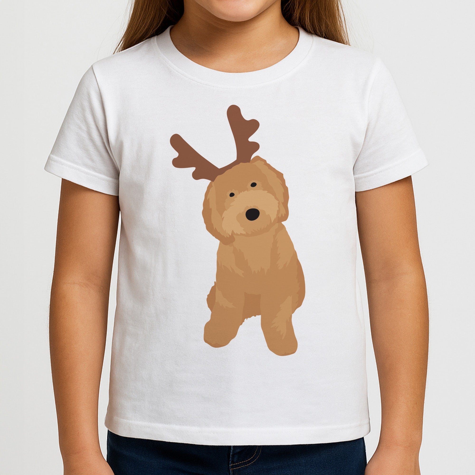 Dog Christmas Ears Girls T-Shirt