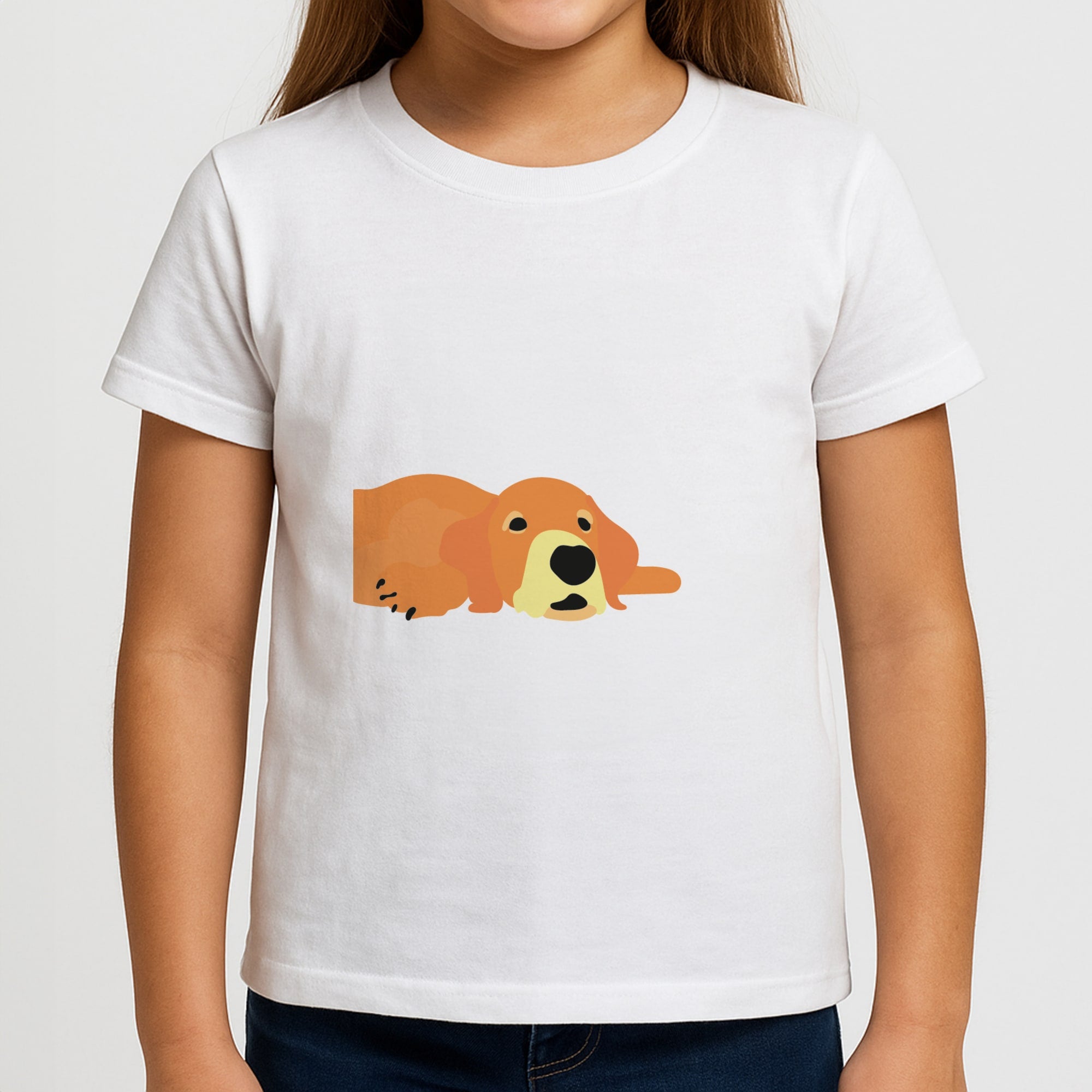 Laying and chilling - Dog Patterns Girls T-Shirt