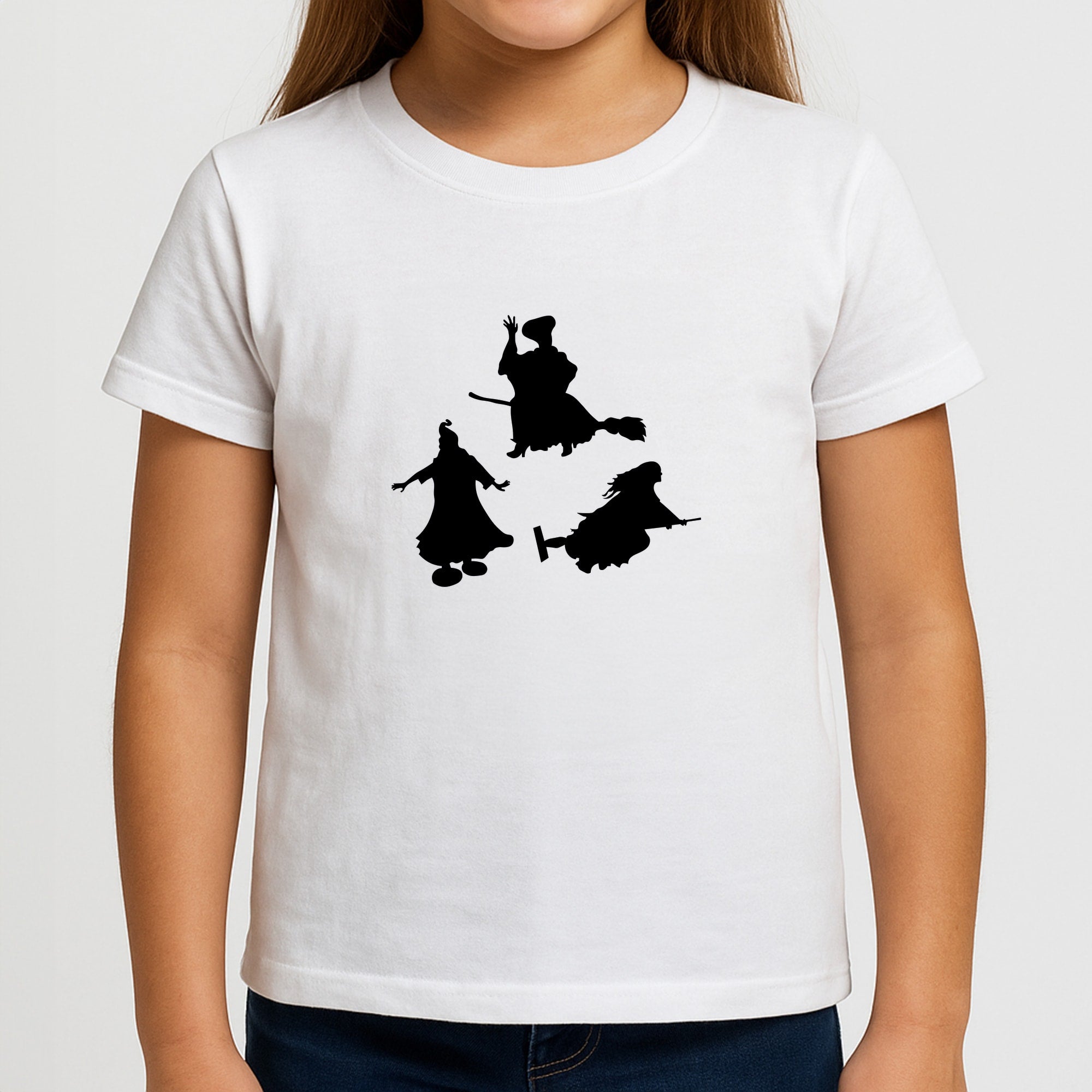 Witches Outline - Hocus Halloween Girls T-Shirt