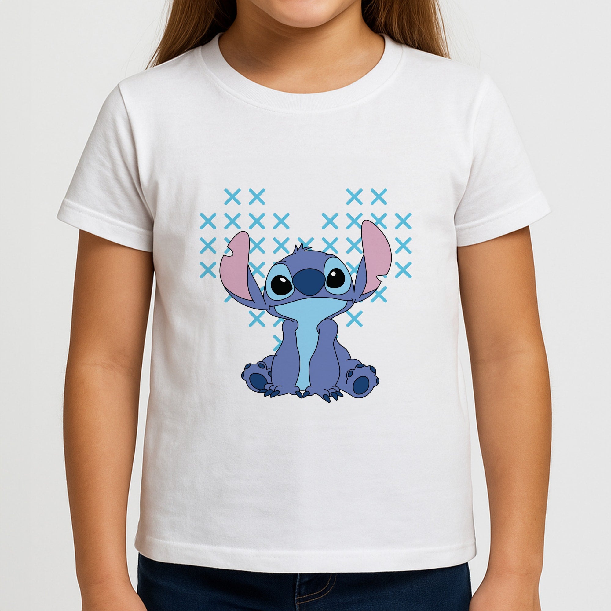 Blue Alien Hearts Girls T-Shirt