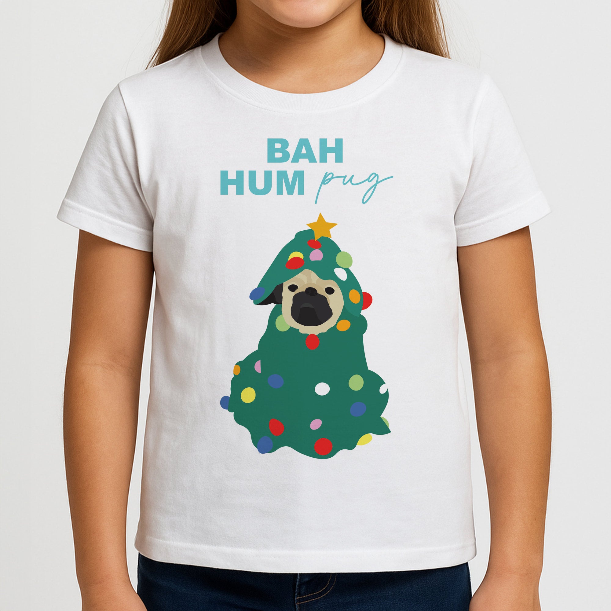 Bah Hum Pug Girls T-Shirt