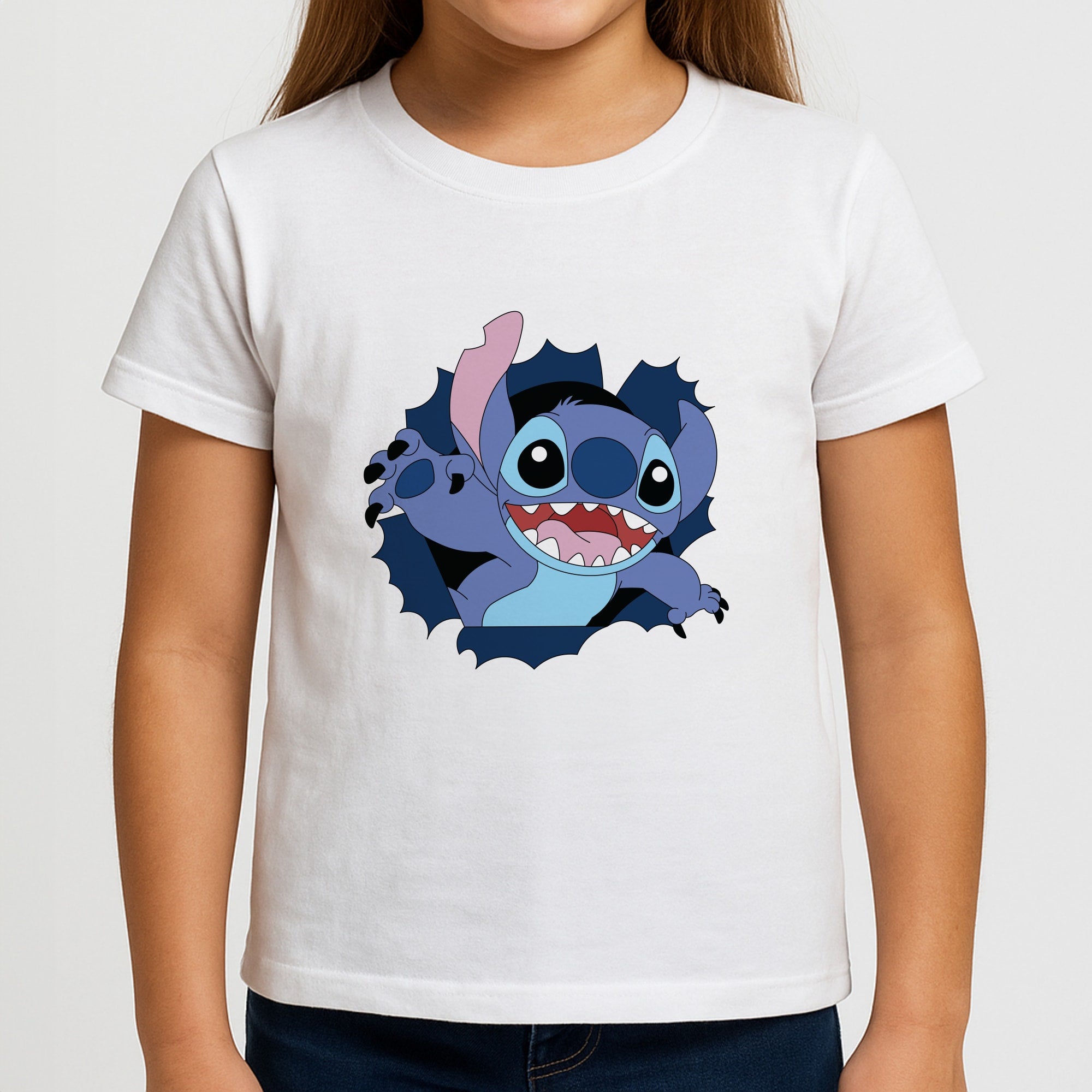 Torn Blue Alien Girls T-Shirt
