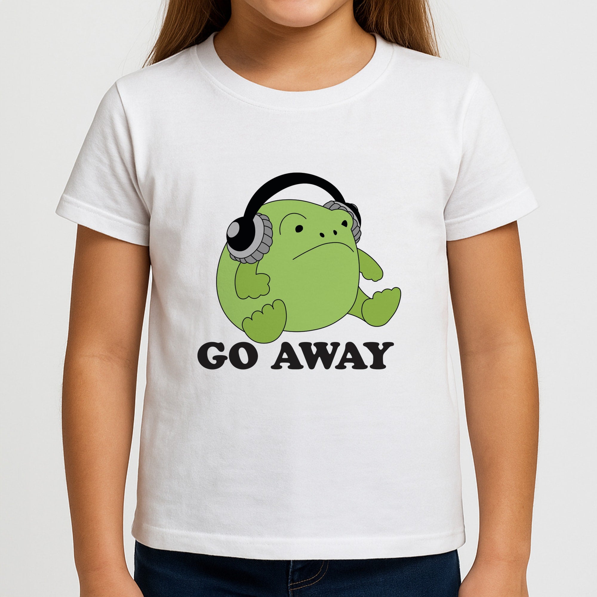 Go Away Grumpy Frog Girls T-Shirt