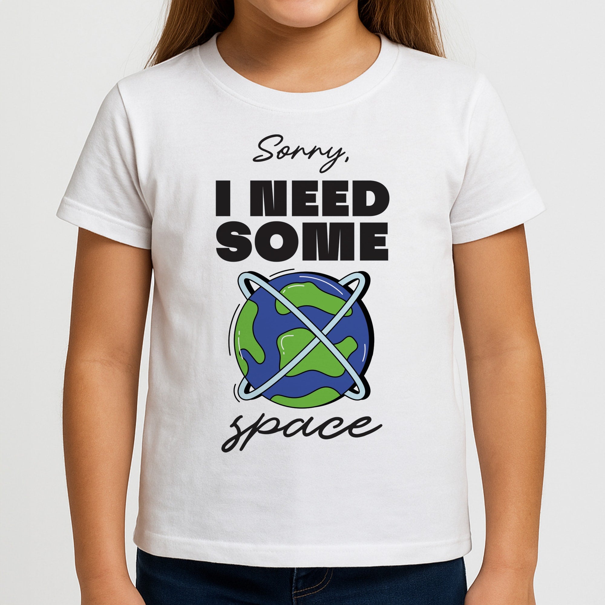 Cartoon I Need Some Space Girls T-Shirt
