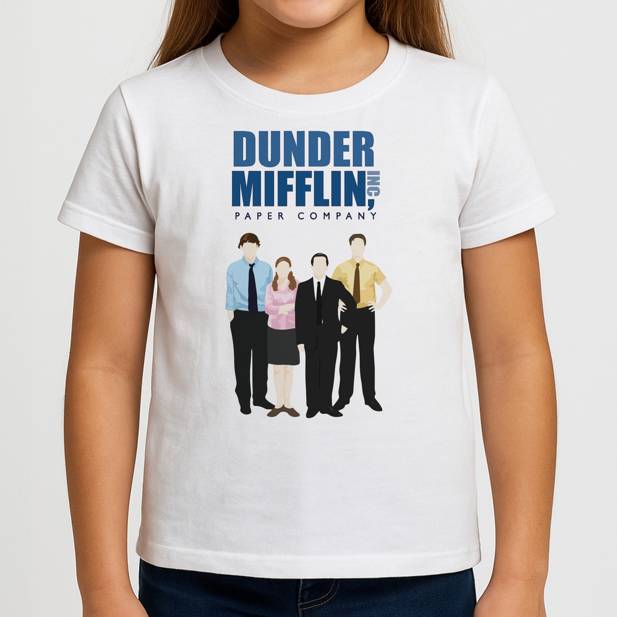 Office Cartoon - Dunder Mifflin Kids T-Shirt