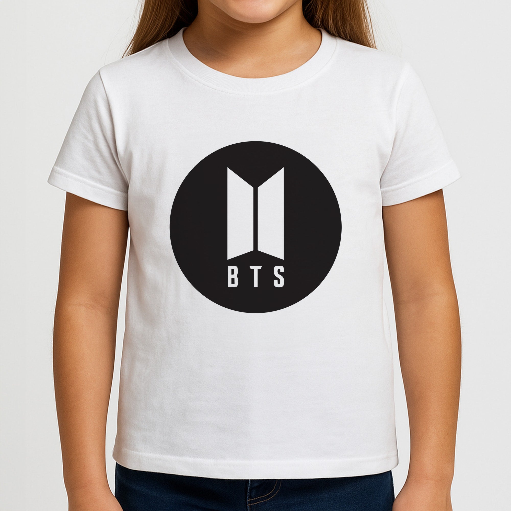 BTS logo Black - K Pop Kids T-Shirt