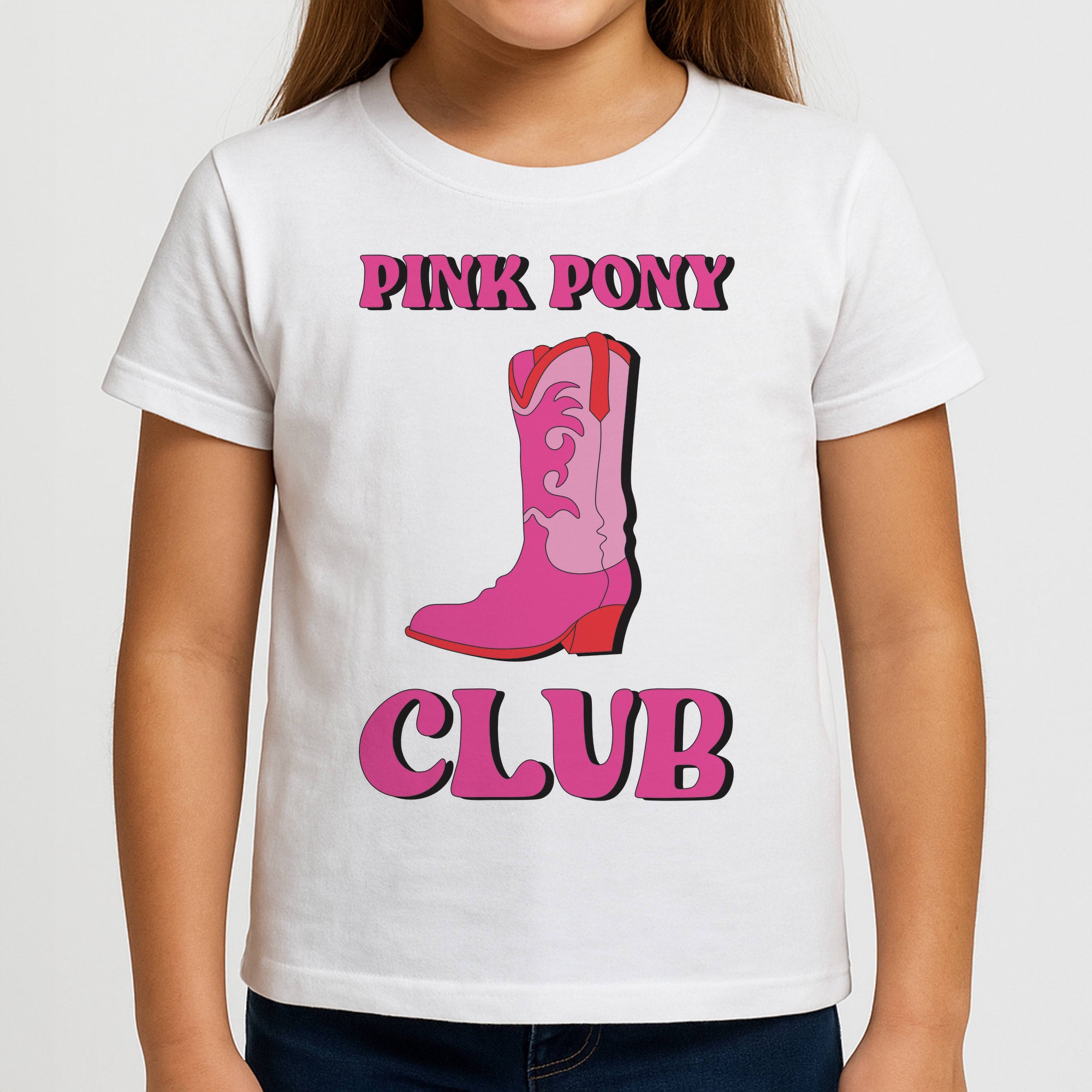 Zebra Print Pink Pony Club Girls T-Shirt