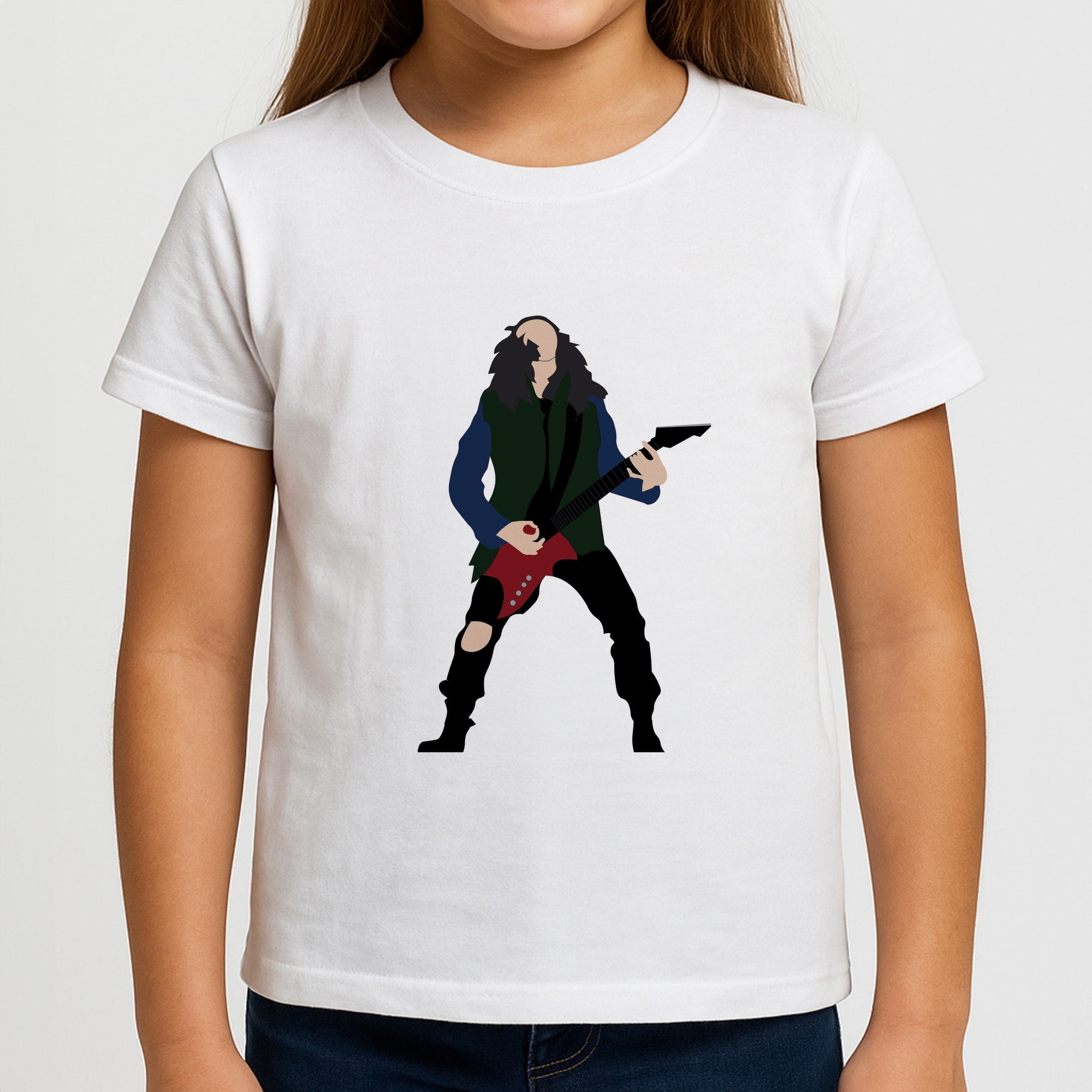 Eddie Munson Playing Guitar Girls T-Shirt