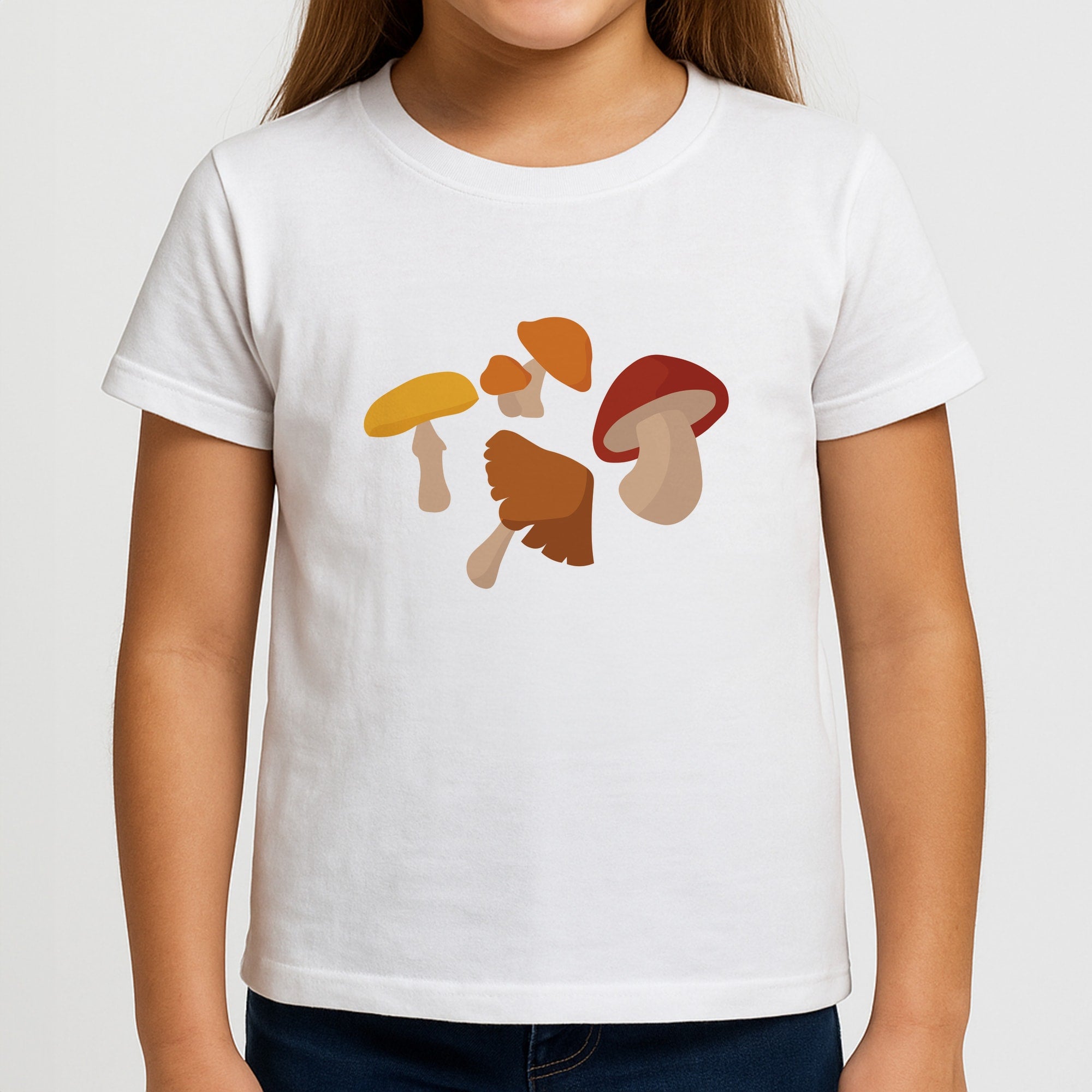 Mushroom Pattern - Autumn Girls T-Shirt