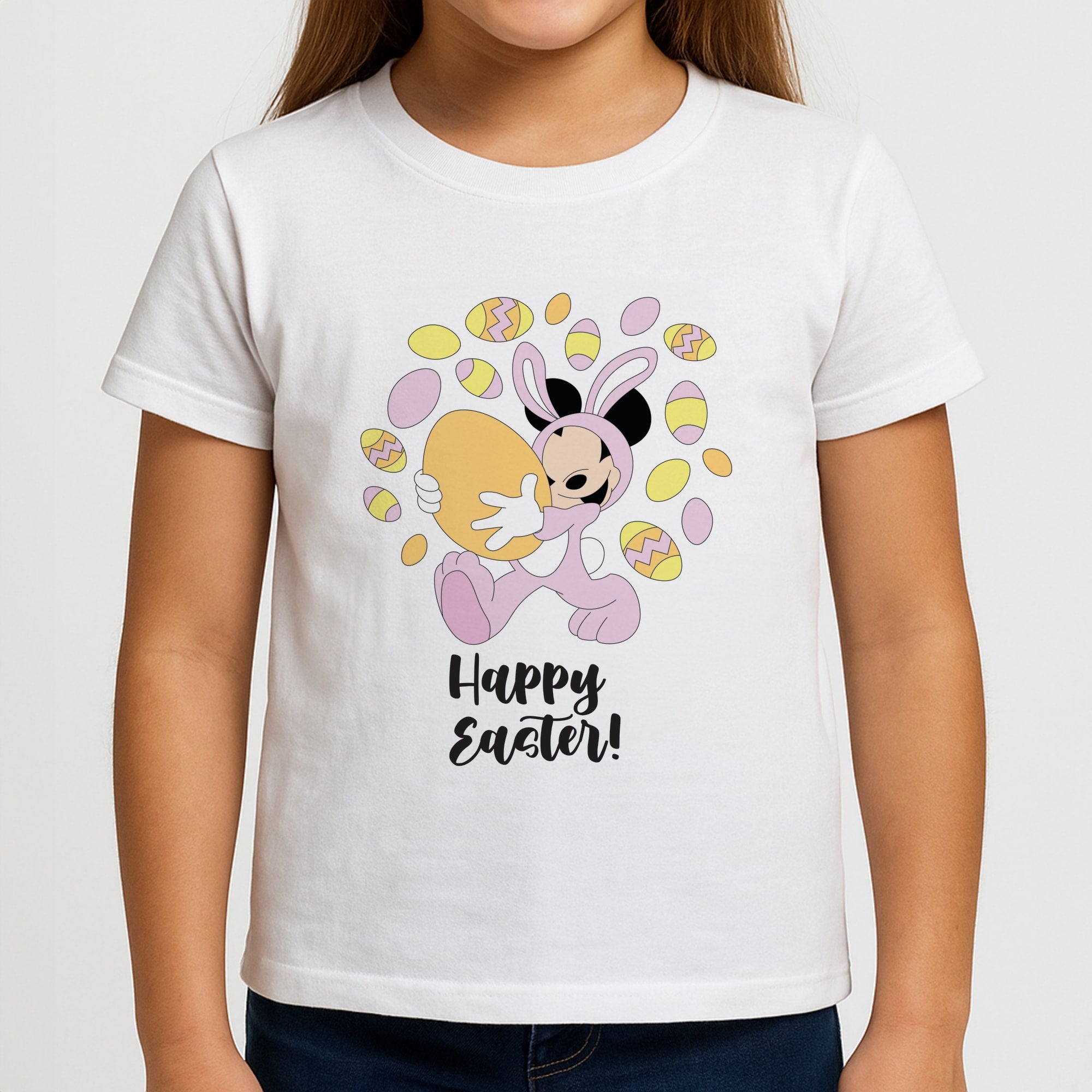 Happy Easter Pink Girls T-Shirt