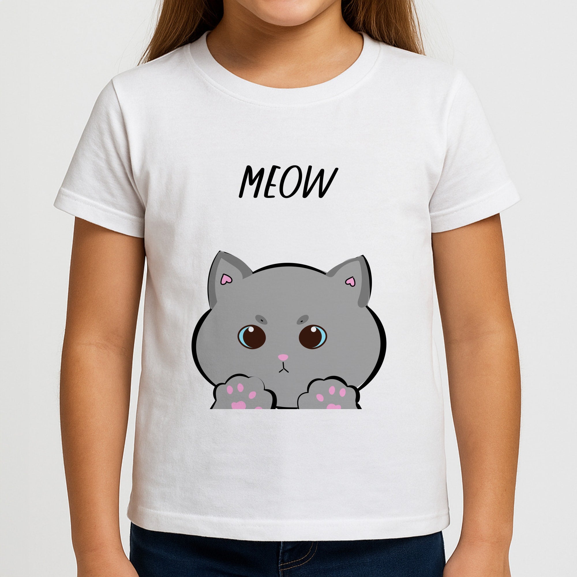 Grey Kitty - Cats Girls T-Shirt