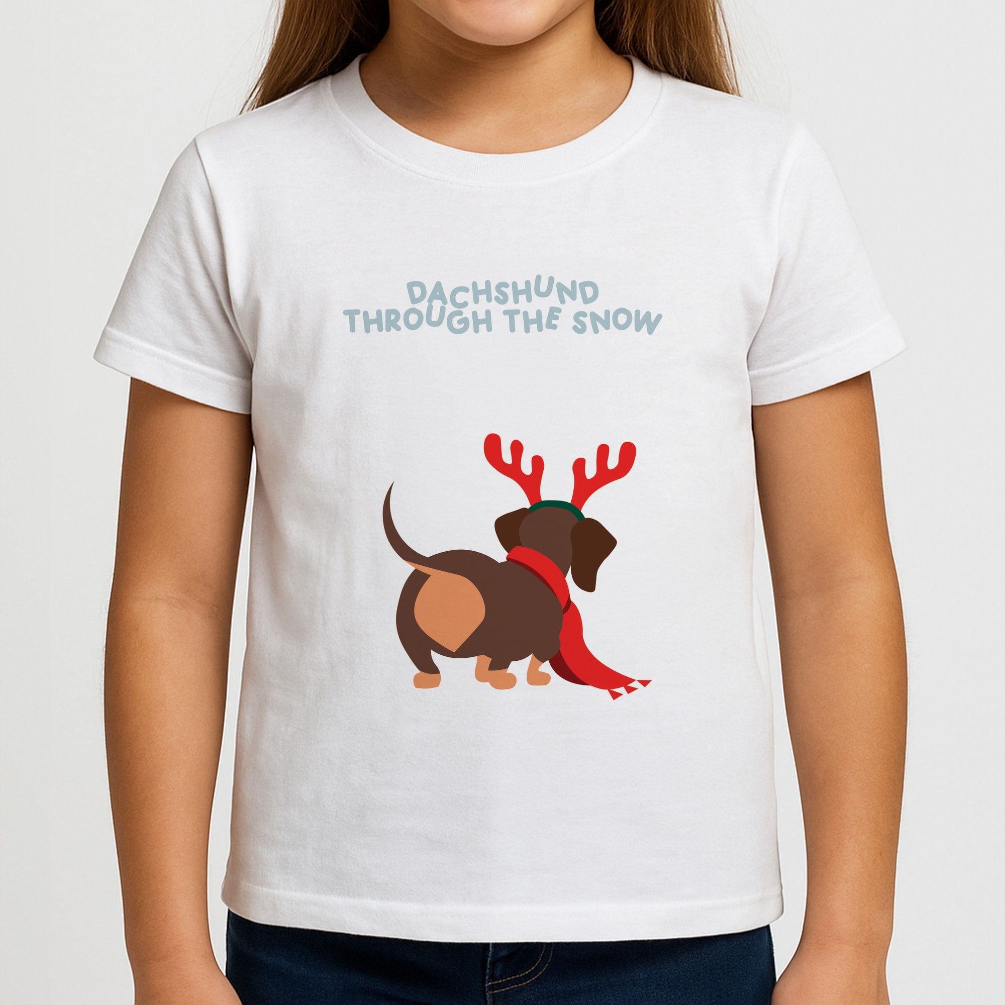 Dachshund Through The Snow - Christmas Girls T-Shirt