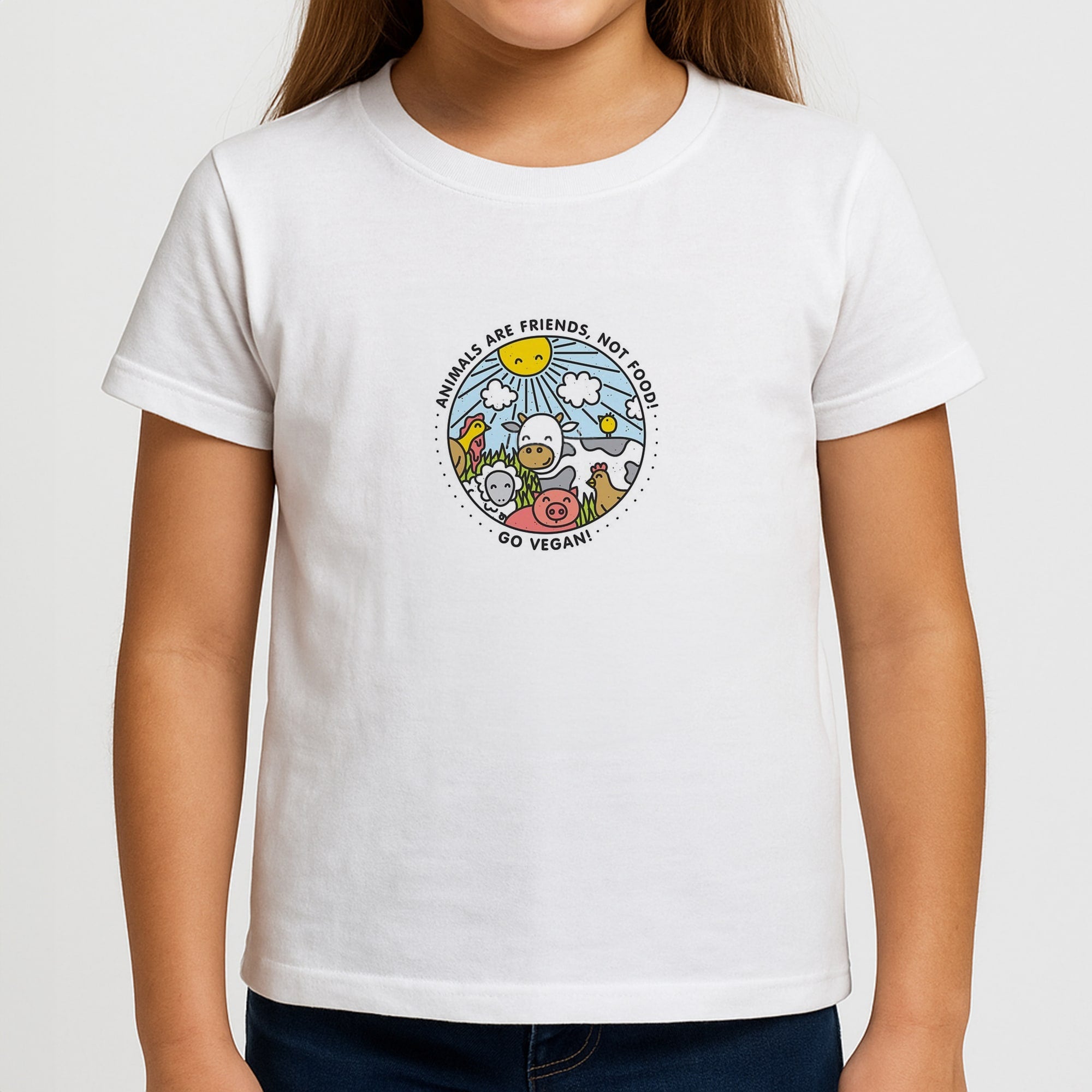 Animals Are Friends, Not Food - Vegan Girls T-Shirt