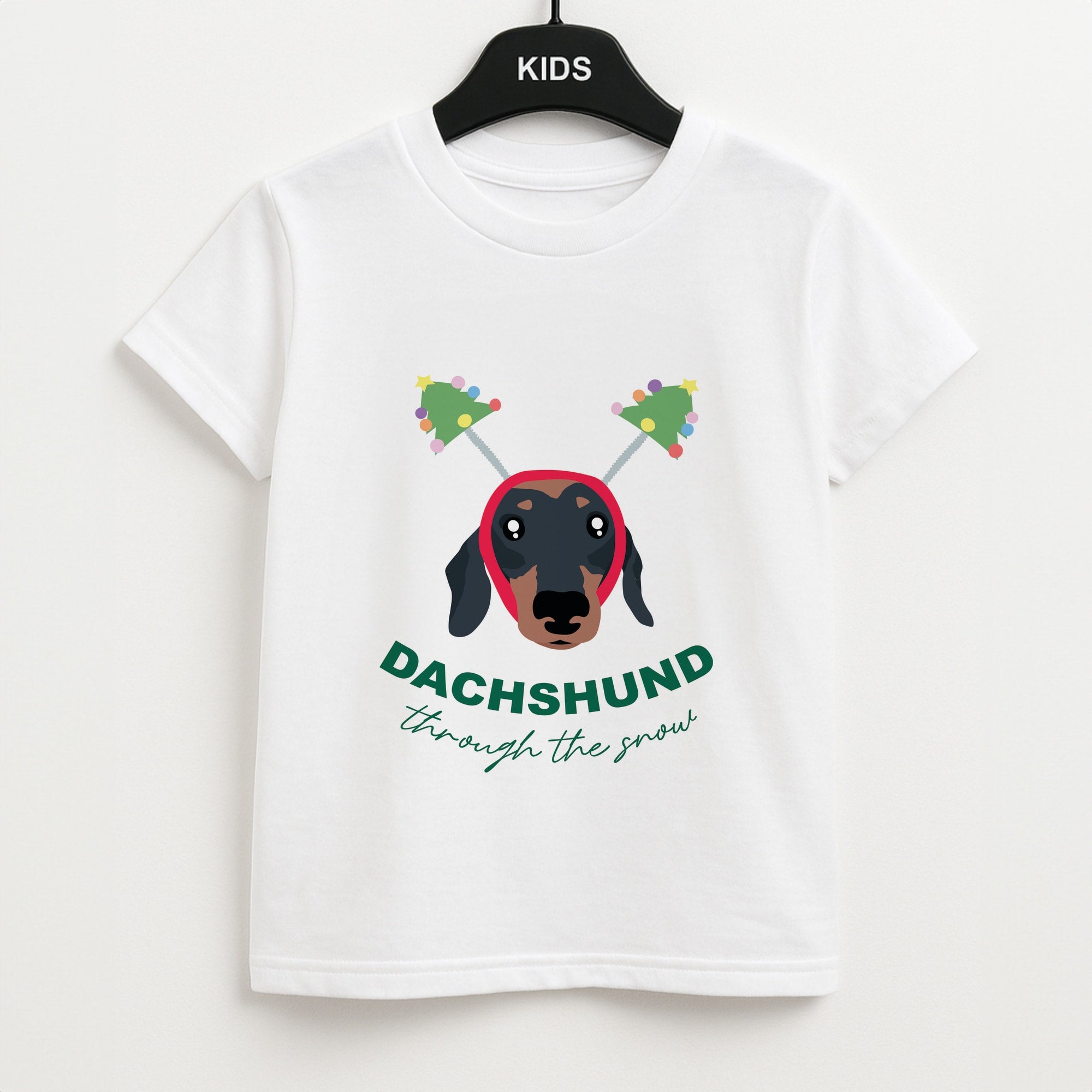 Dachshund Through The Snow Unisex Kids T-Shirt