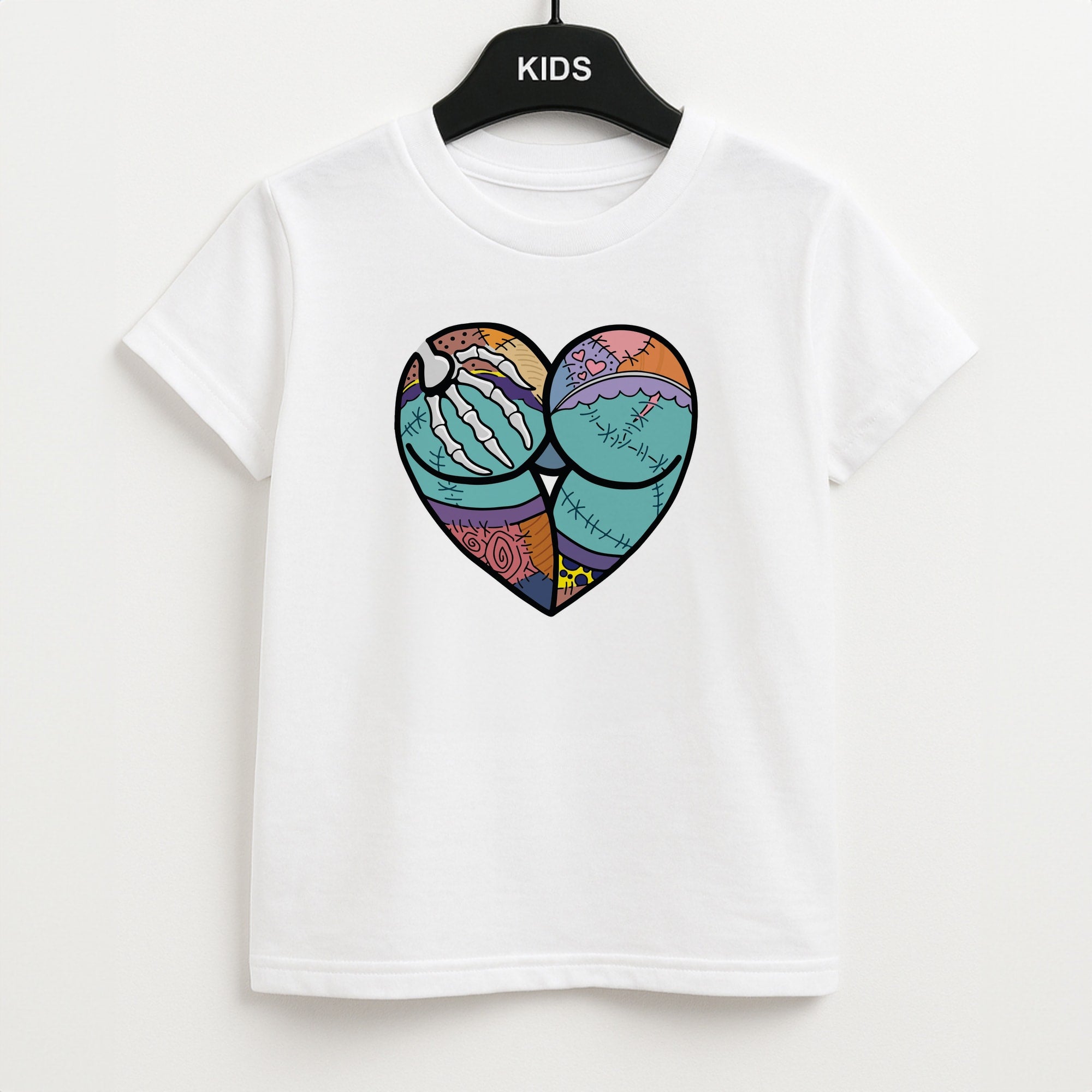 Sally And Jack Heart - TNBC Kids T-Shirt