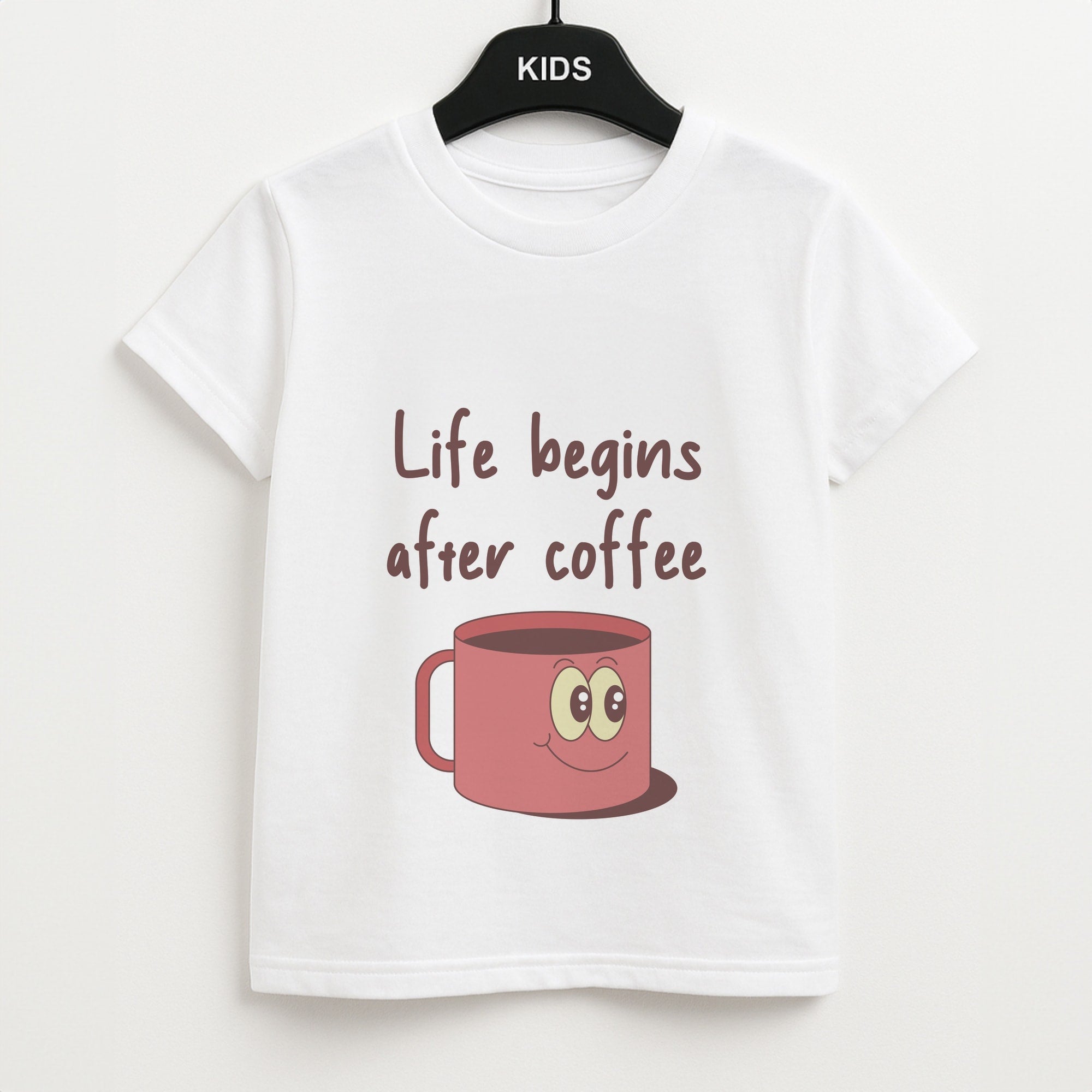 Life Begins After Coffee - Aesthetic Quote Unisex Kids T-Shirt