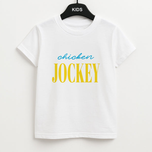 Chicken Jockey Blue Unisex Kids T-Shirt