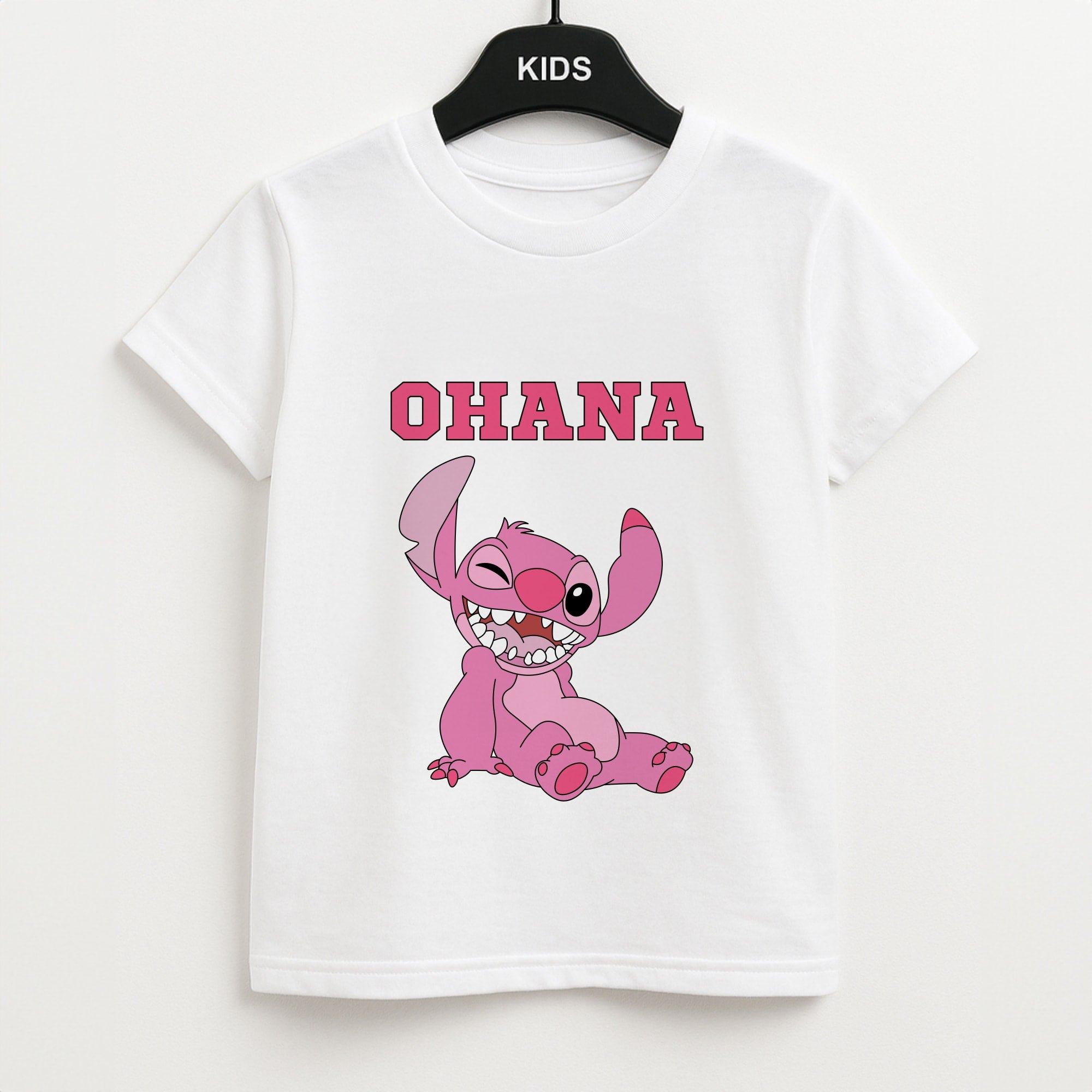 Pink Alien Ohana Unisex Kids T-Shirt