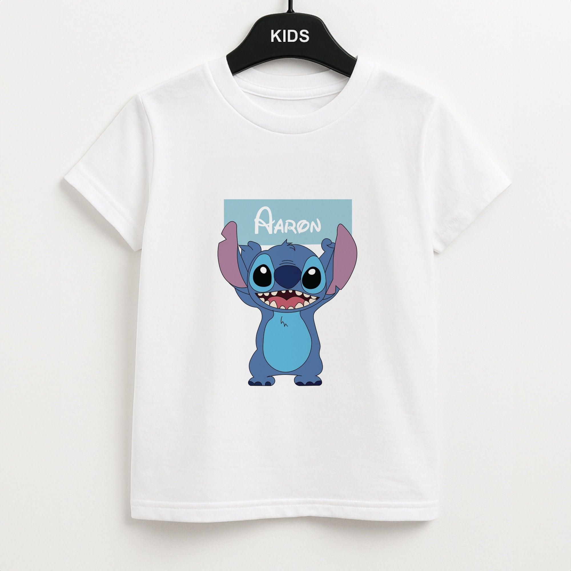 Standing Blue Alien - Personalised Disney Unisex Kids T-Shirt
