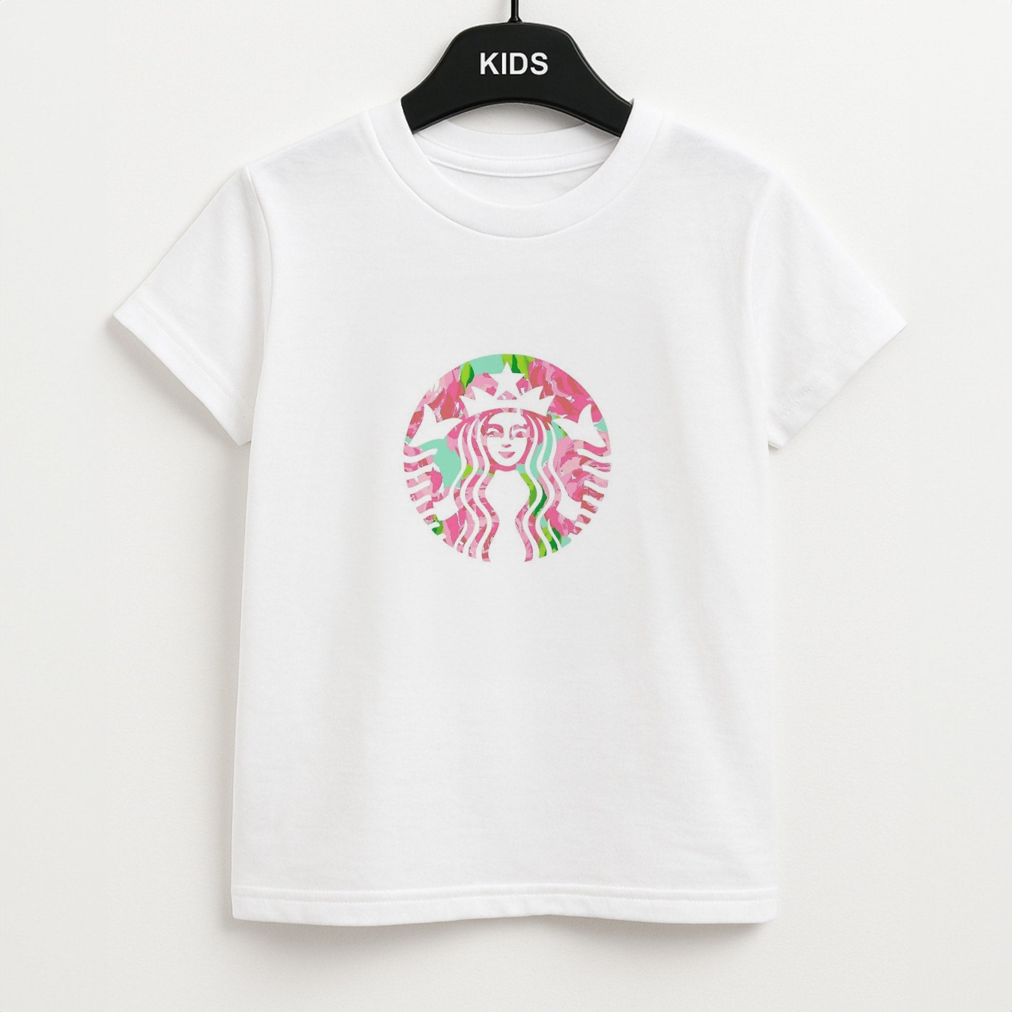 Pink Coffee Logo Unisex Kids T-Shirt