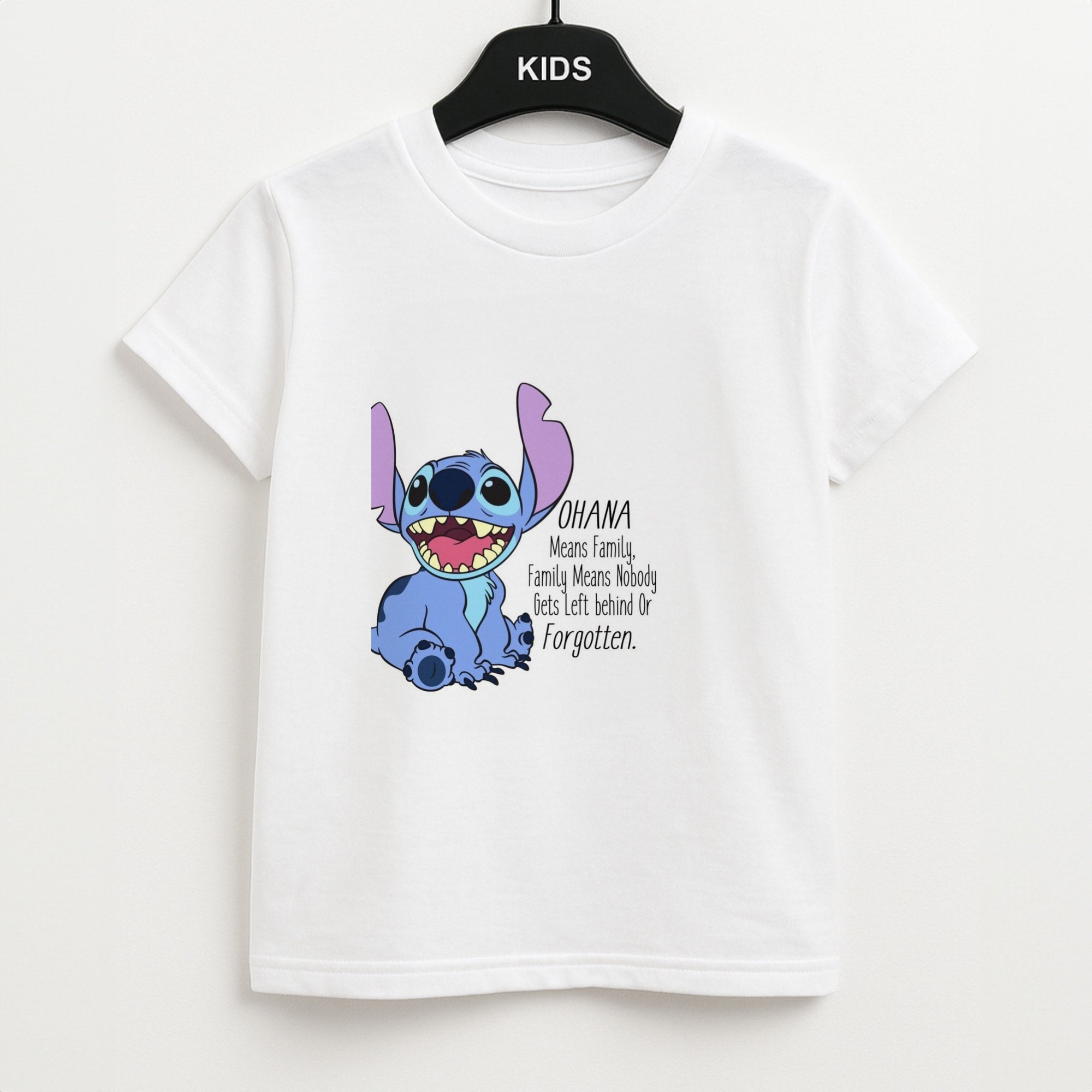 Ohana Means Family - Blue Alien Unisex Kids T-Shirt