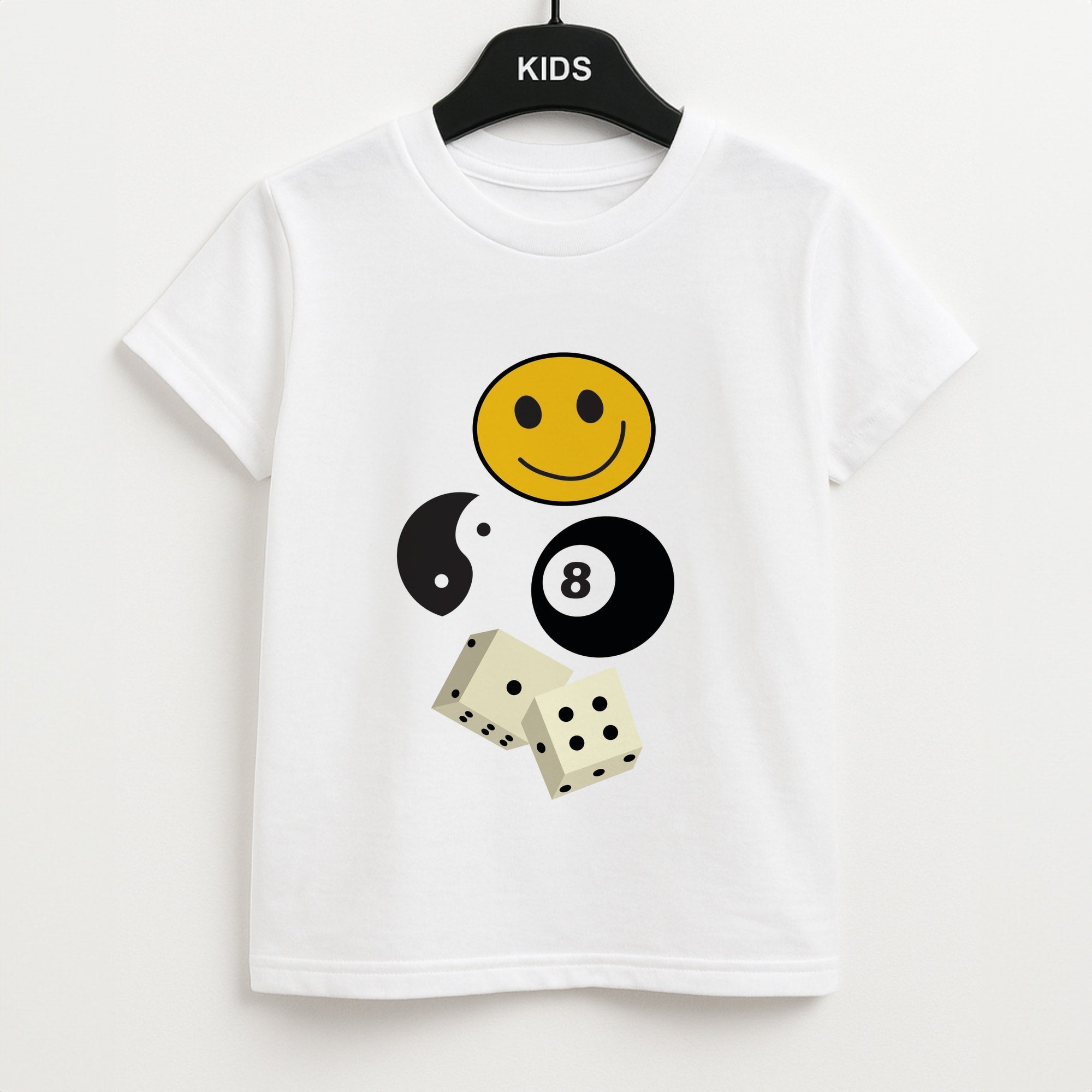 8 Ball Pattern - Skate Aesthetic Unisex Kids T-Shirt