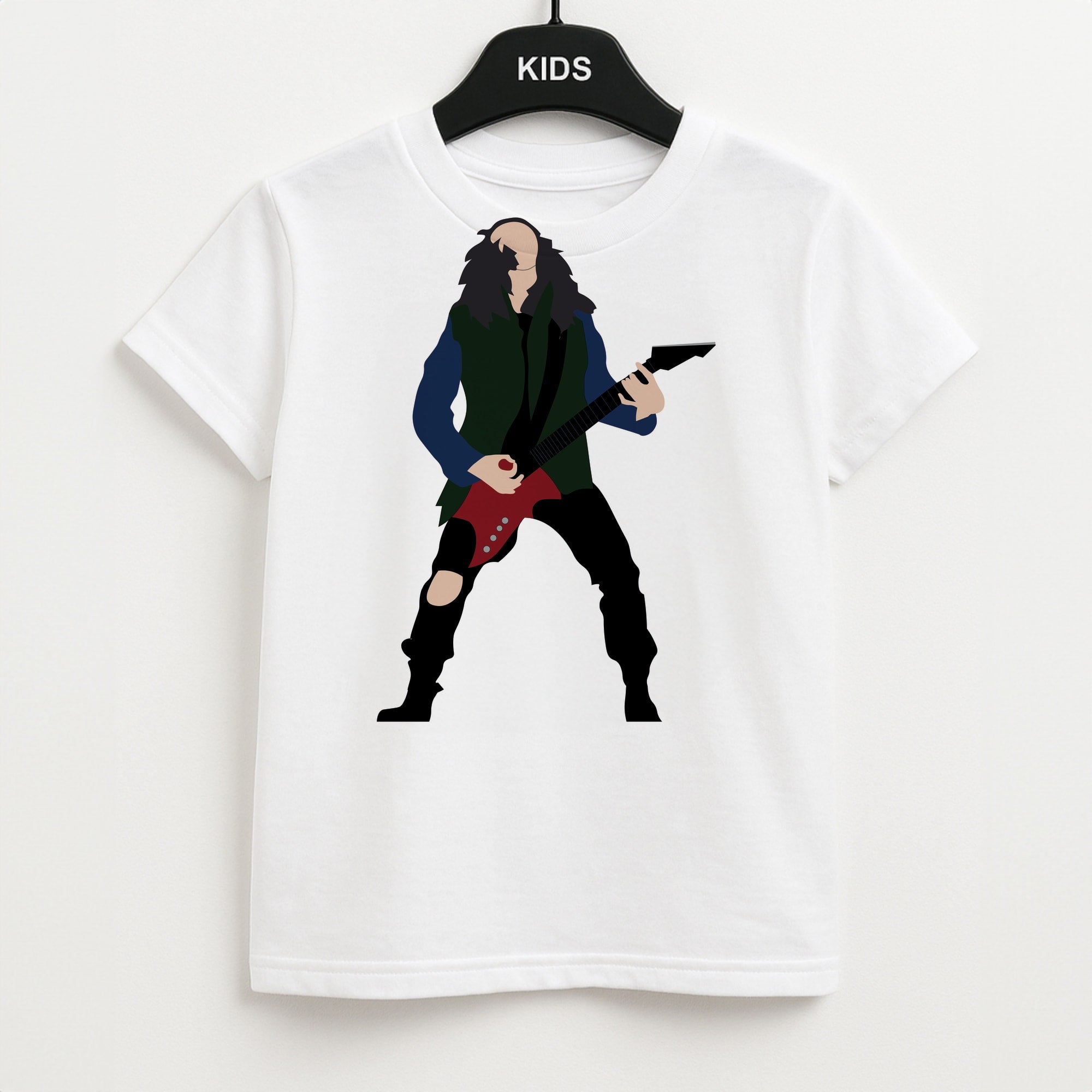 Eddie Munson Playing Guitar Kids T-Shirt