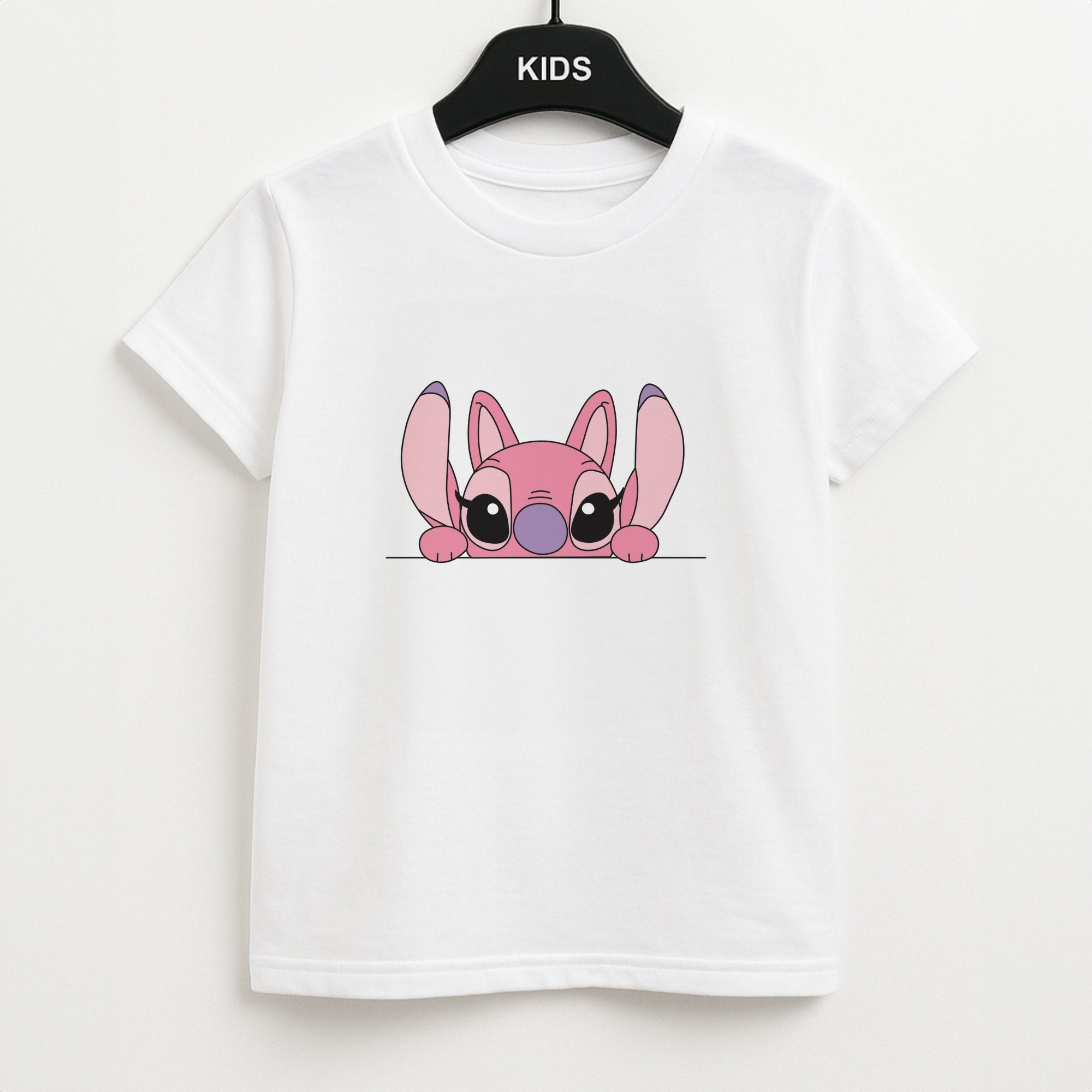 Angel Leaning - Pink Alien Unisex Kids T-Shirt