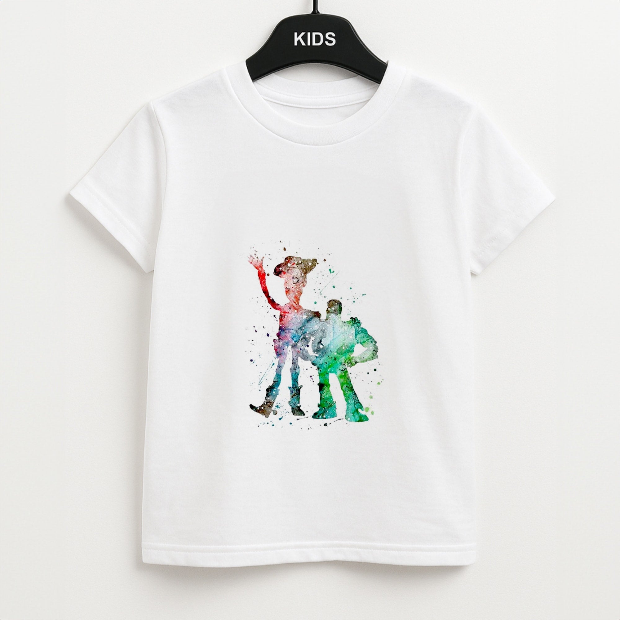 Watercolour Woody & Buzz A Story of Toys Fairytale Unisex Kids T-Shirt