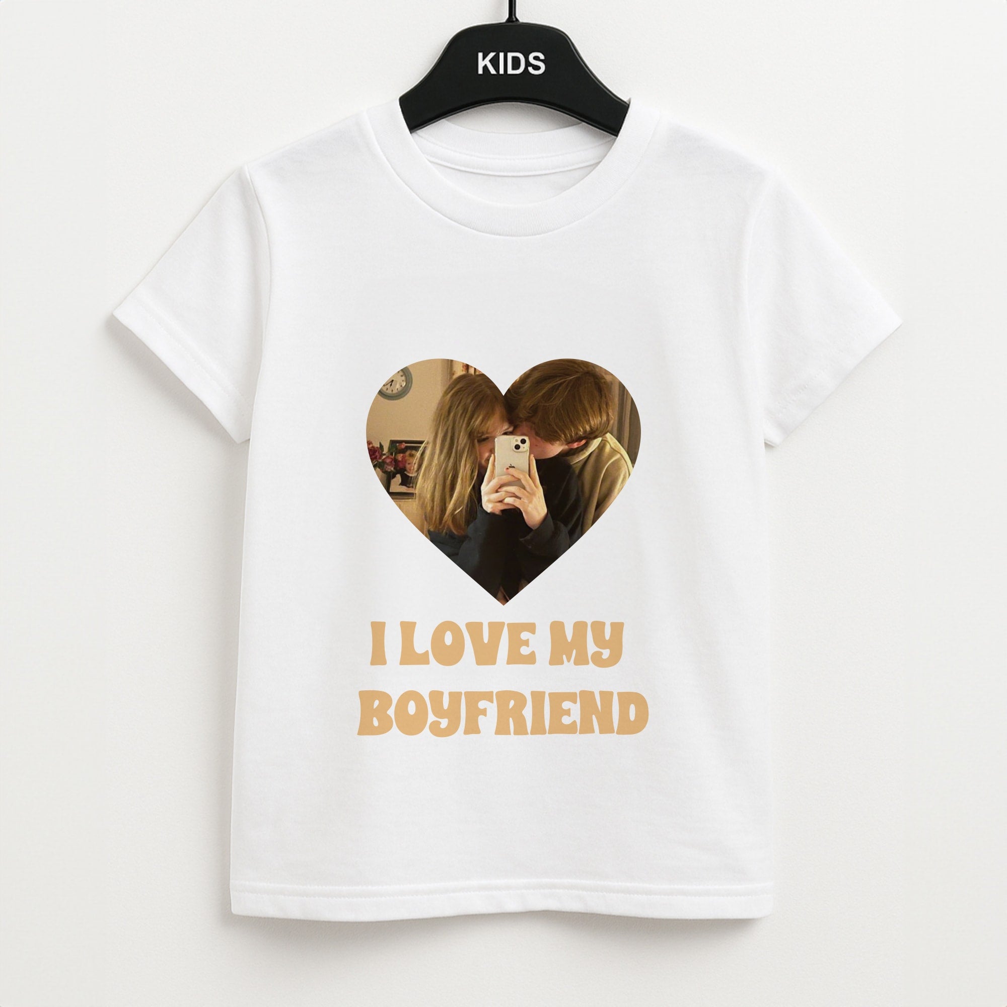 I Love My Boyfriend - Personalised Couples Unisex Kids T-Shirt