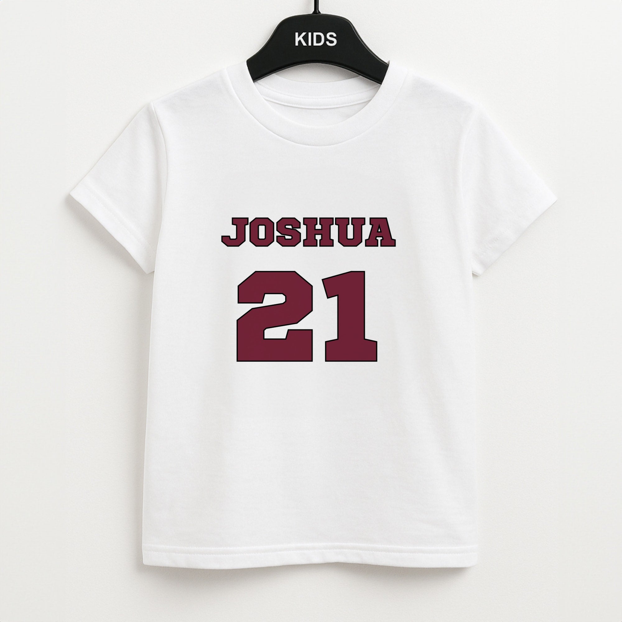 Burgundy - Personalised Football Unisex Kids T-Shirt