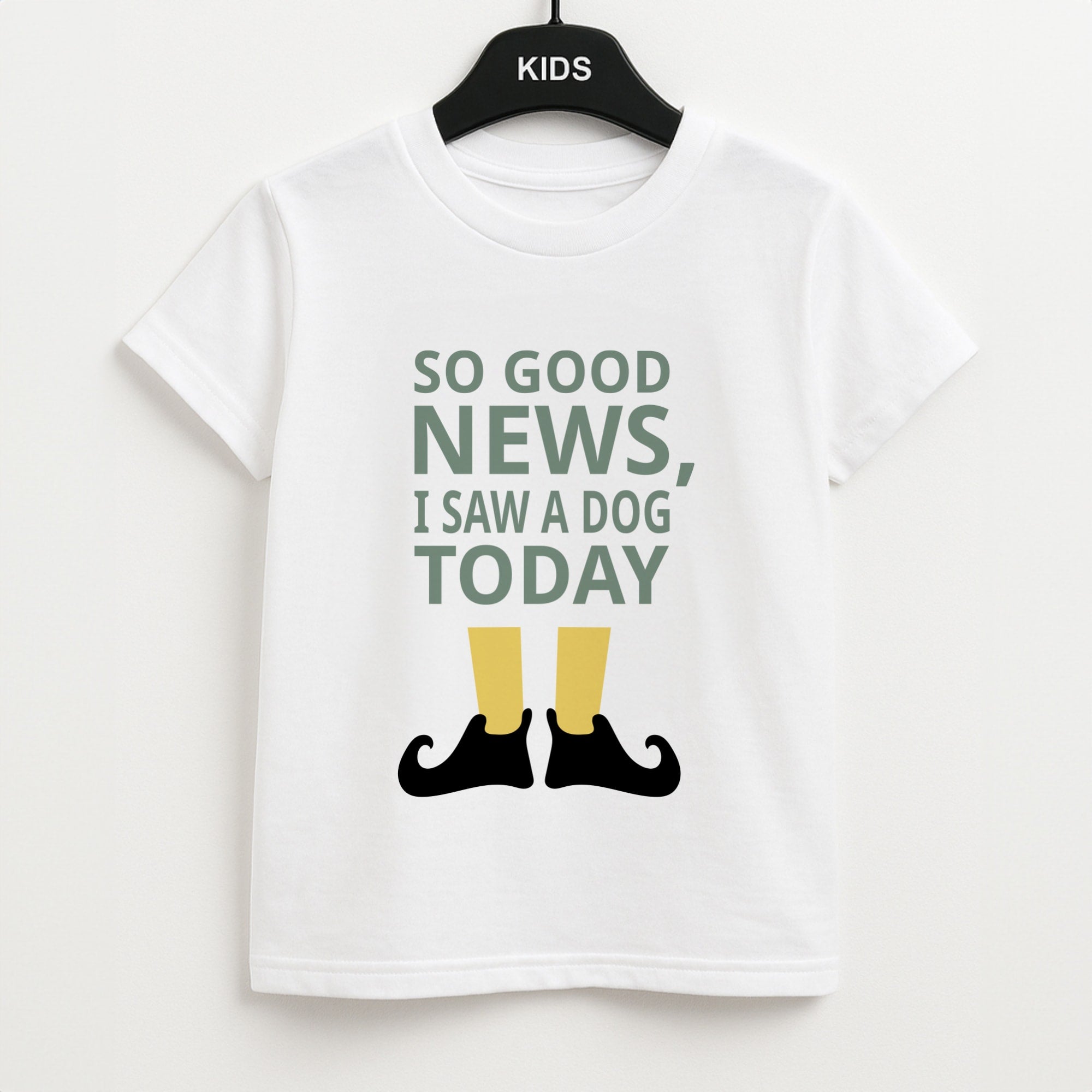 I Saw A Dog Today - Elf Unisex Kids T-Shirt