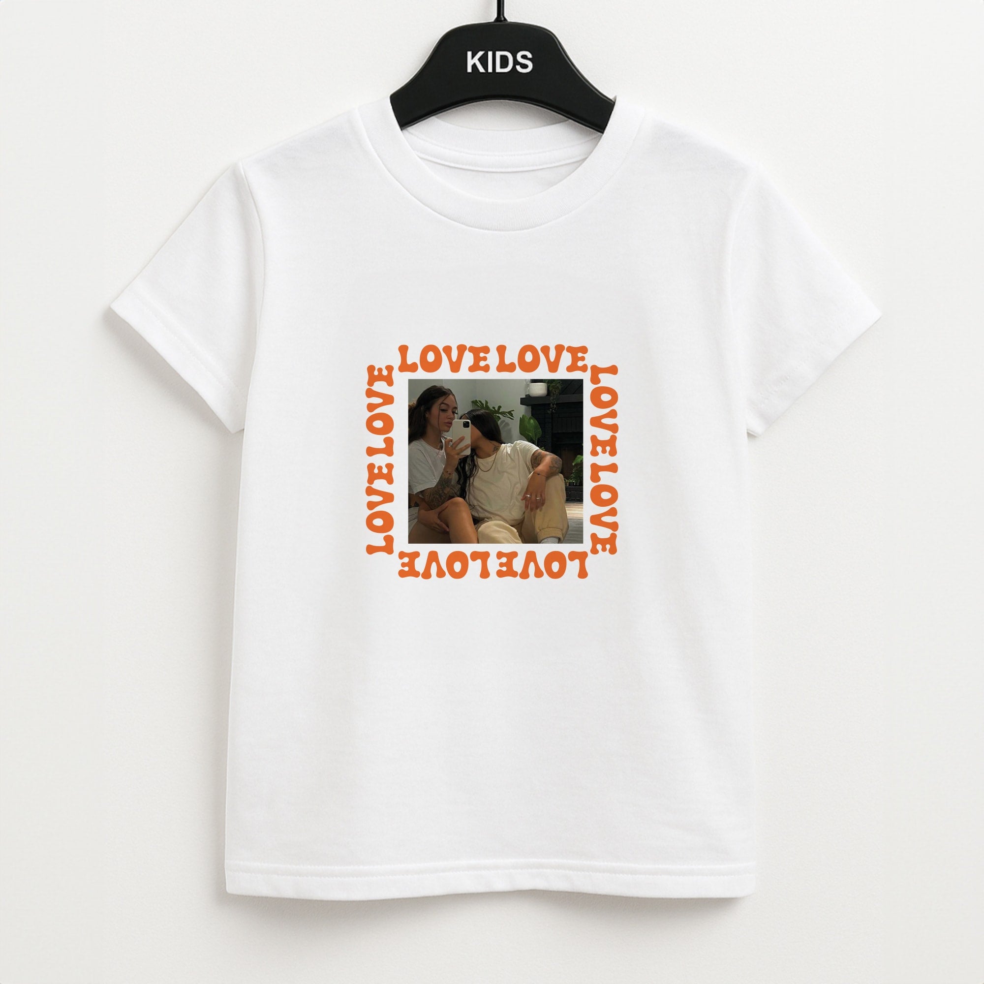 Love, Love, Love - Personalised Couples Unisex Kids T-Shirt