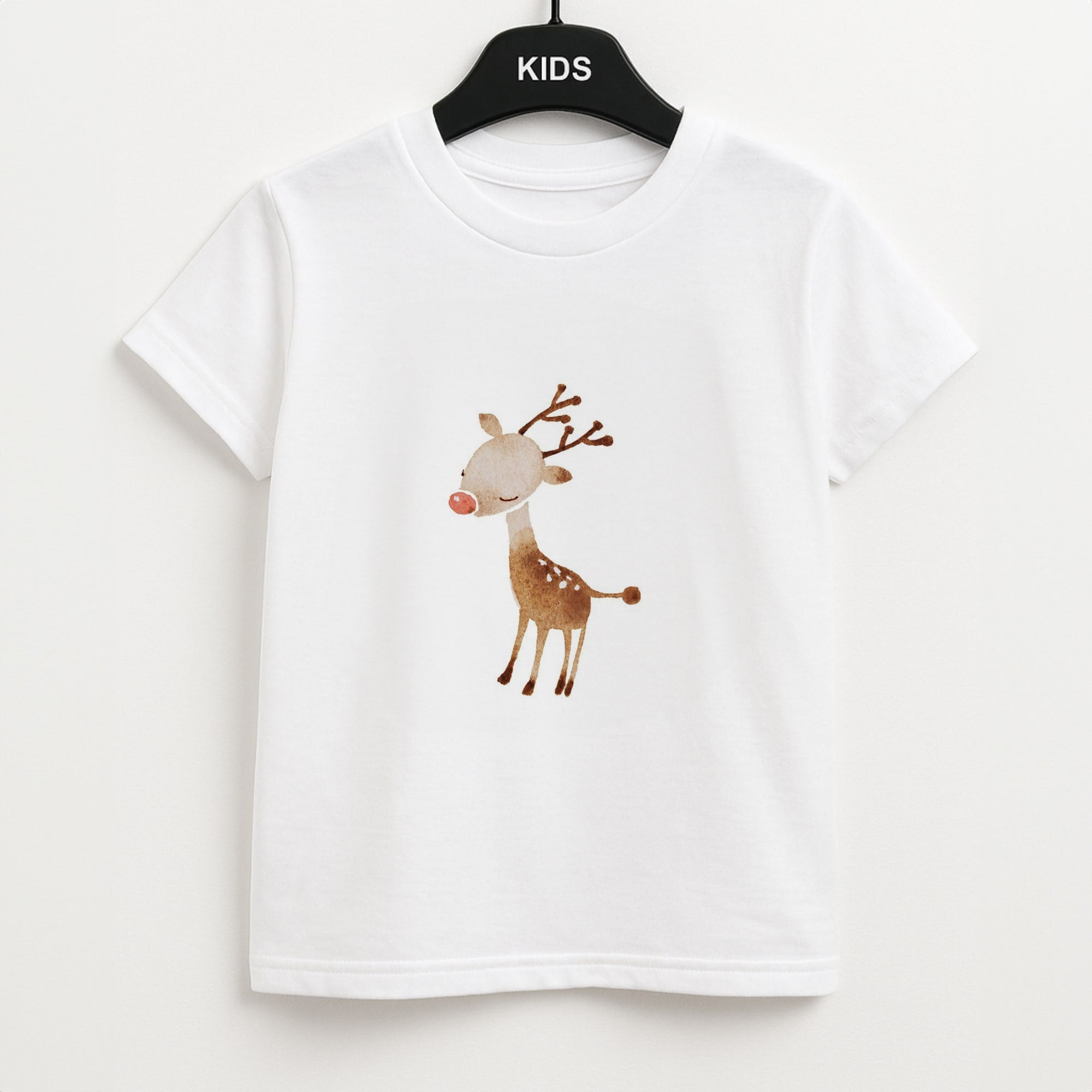 Watercolour Rudolph The Reindeer Unisex Kids T-Shirt