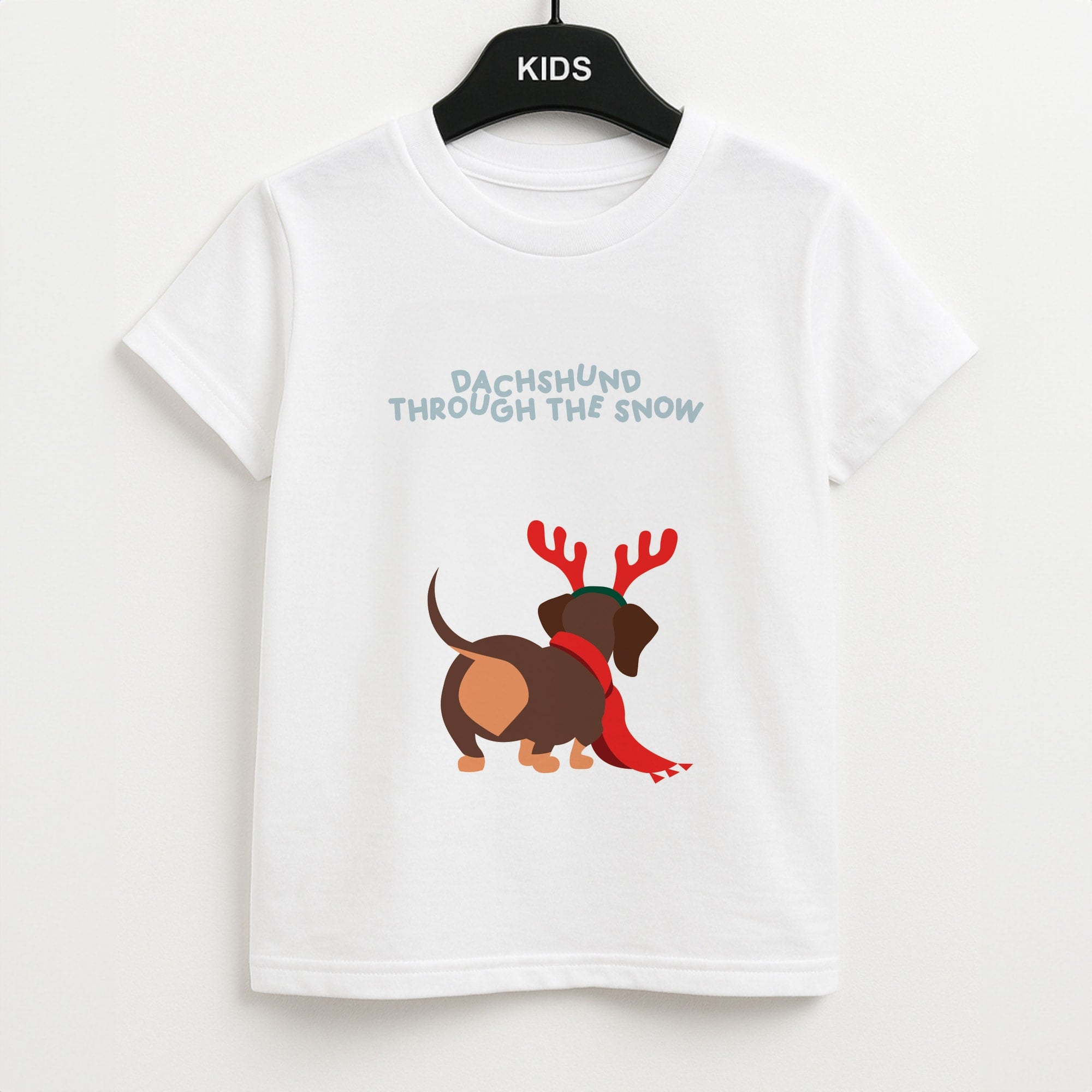 Dachshund Through The Snow - Christmas Unisex Kids T-Shirt
