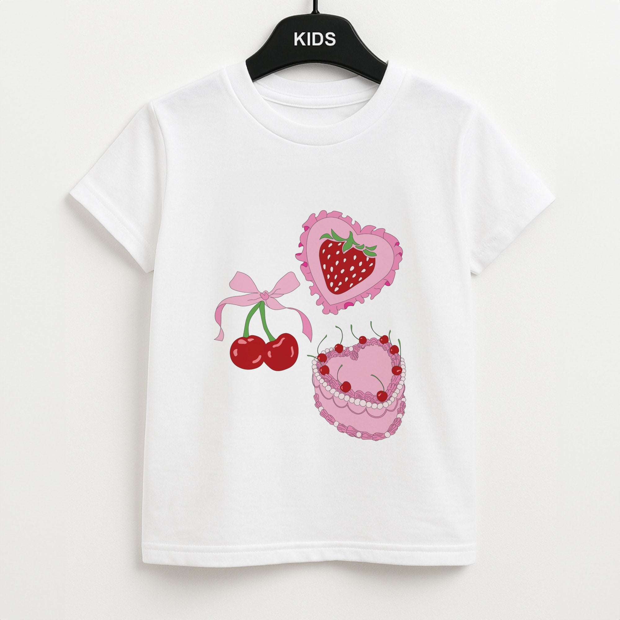 Cherries, Strawberries And Cake - Valentine's Day Unisex Kids T-Shirt