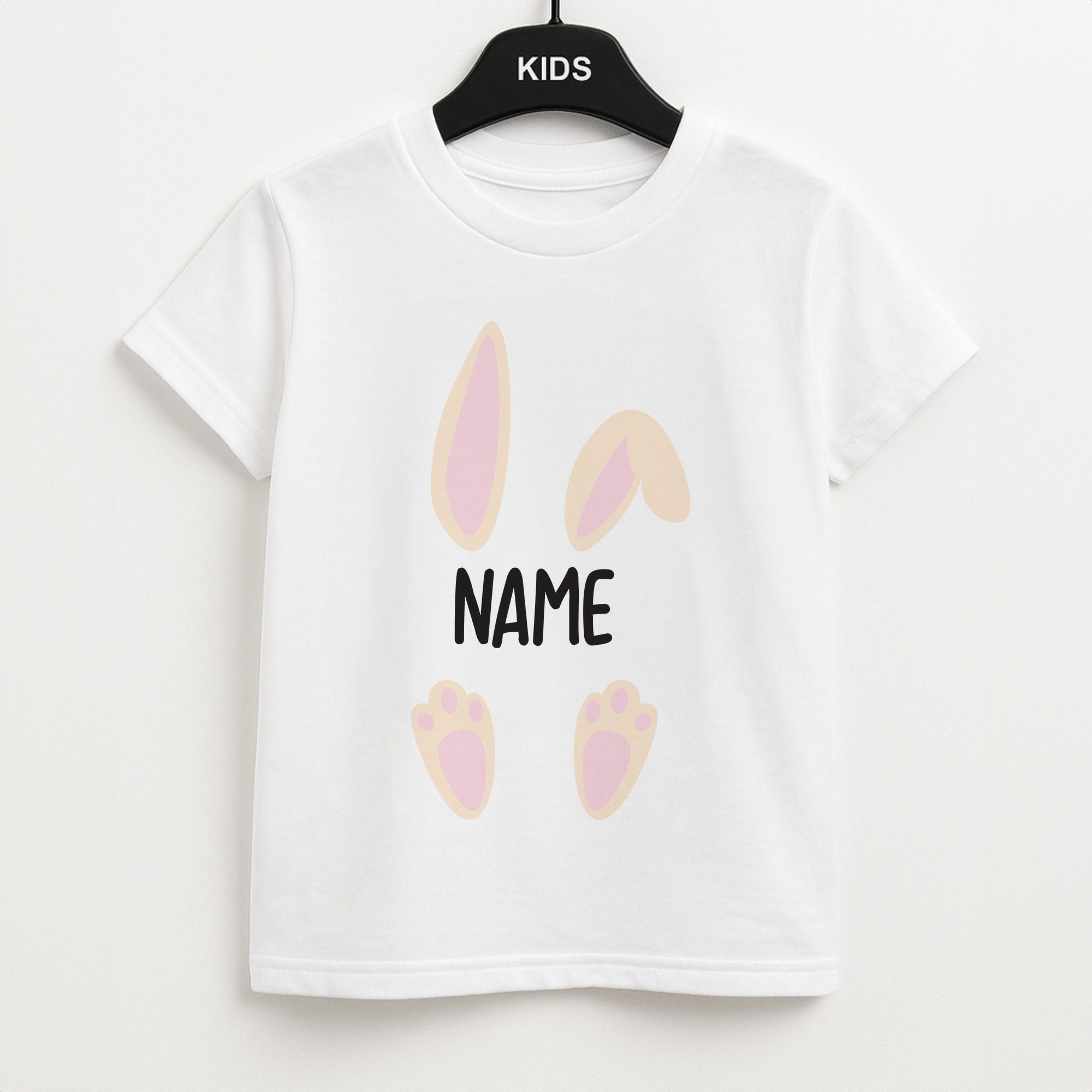 White Bunny Personalised Unisex Kids T-Shirt