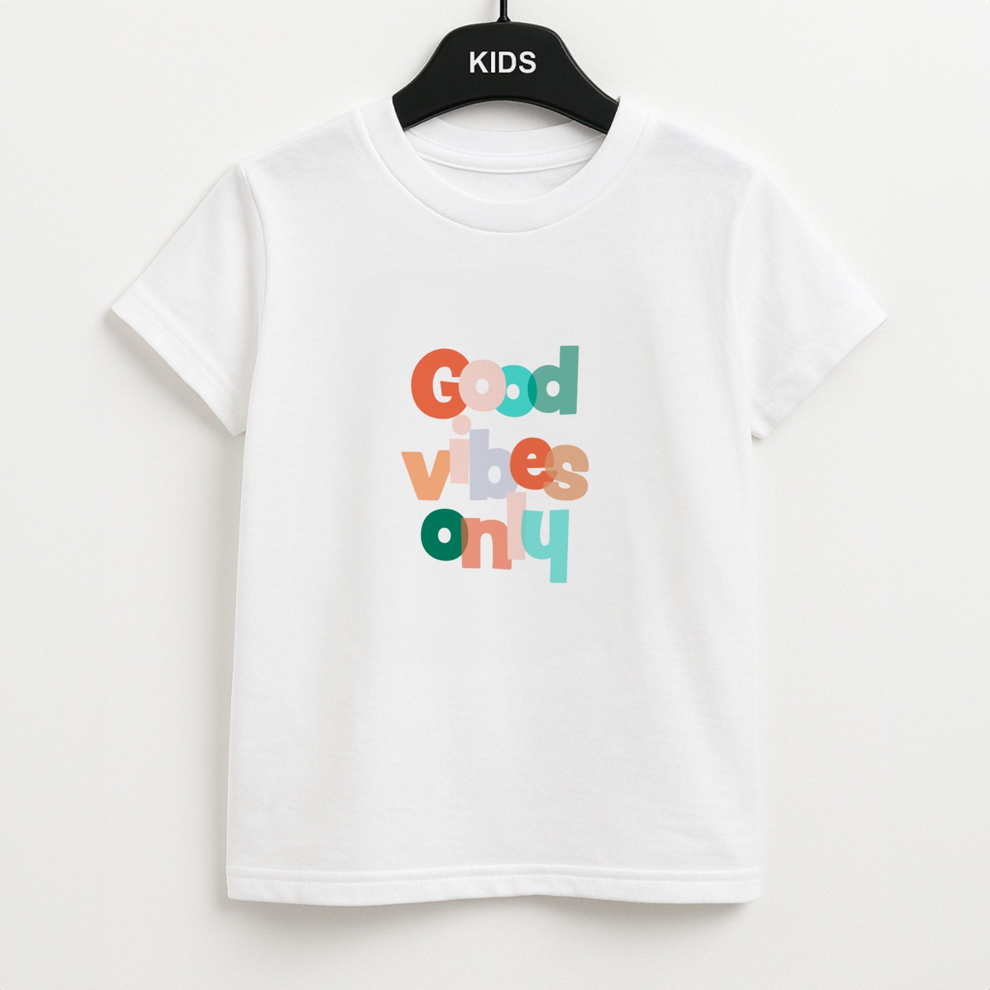 Colourful Good Vibes Only Unisex Kids T-Shirt
