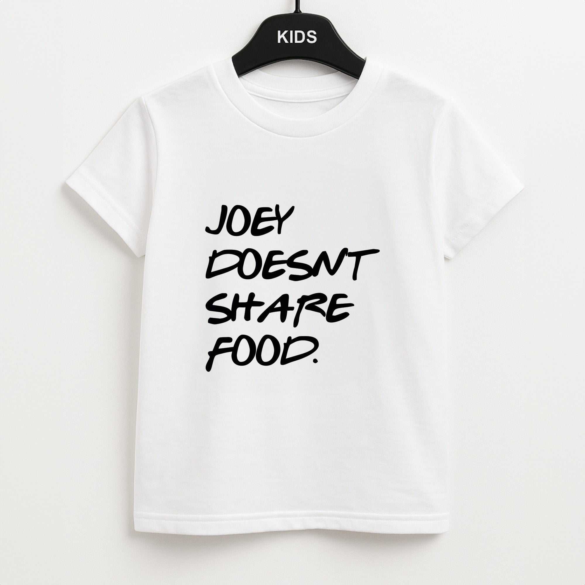 Joey Doesn't Share Food, Black Unisex Kids T-Shirt